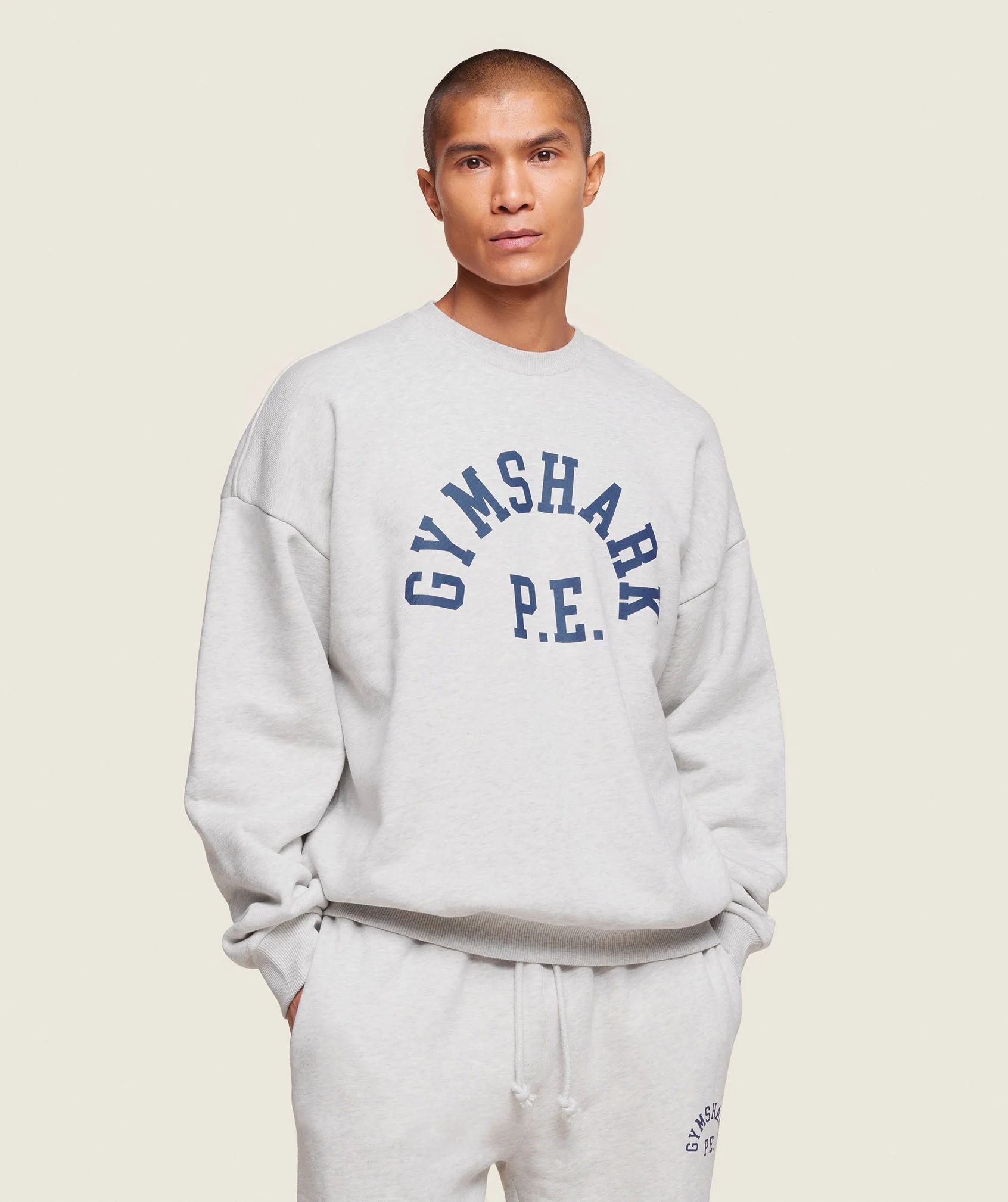 Gymshark Phys Ed Crew - Light Grey Marl