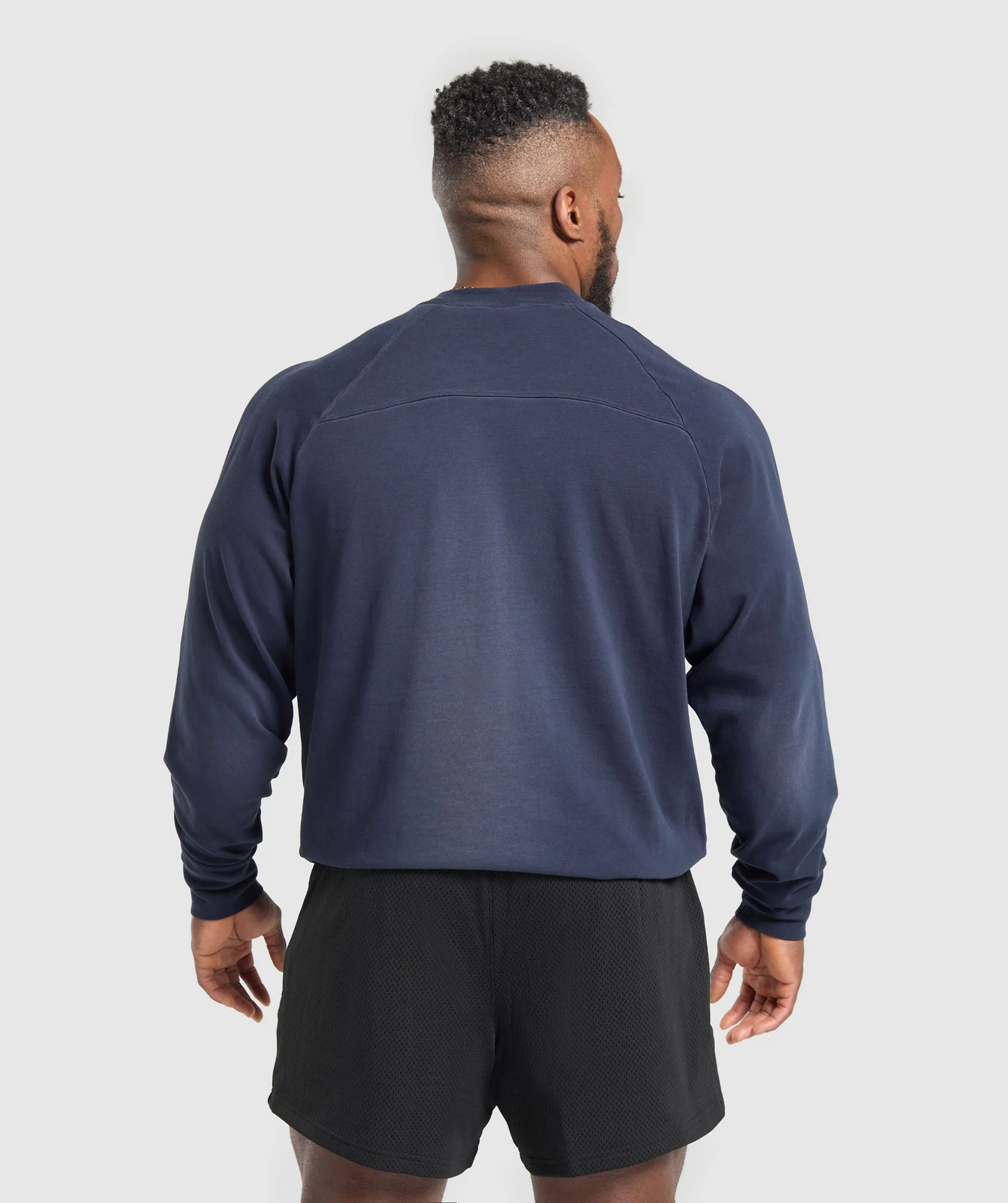 Gymshark Heavyweight Long Sleeve T-Shirt - Heavy Blue/Wash