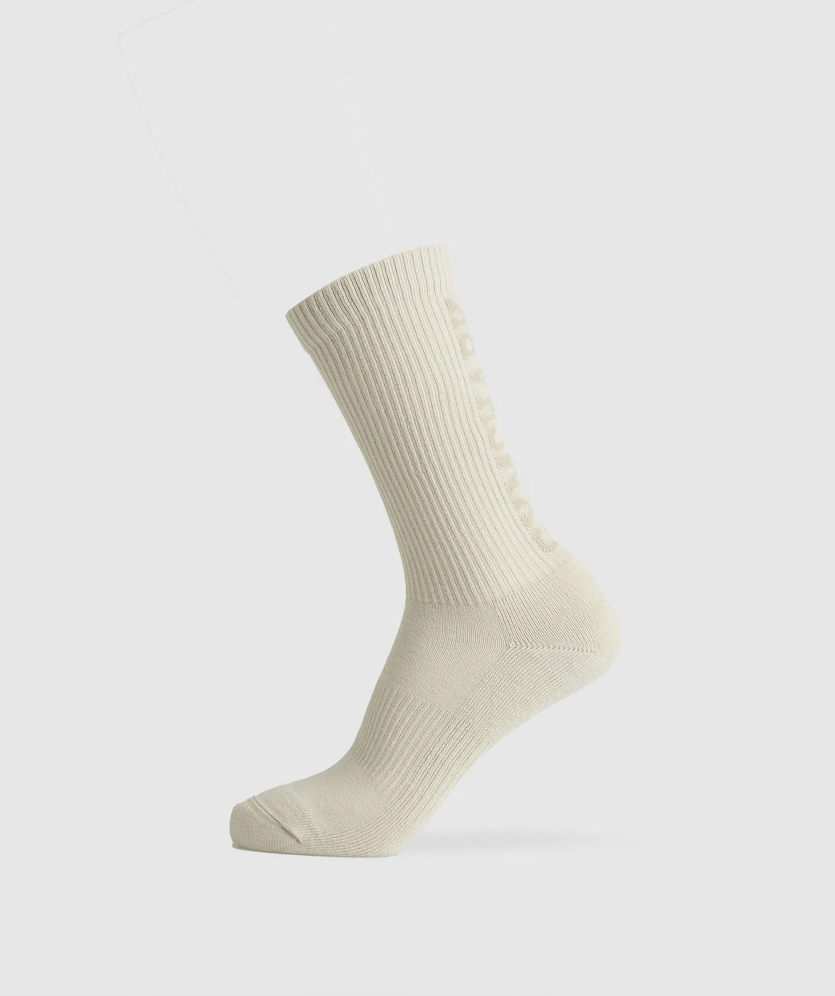 Gymshark Wordmark Crew Socks - Stone Brown