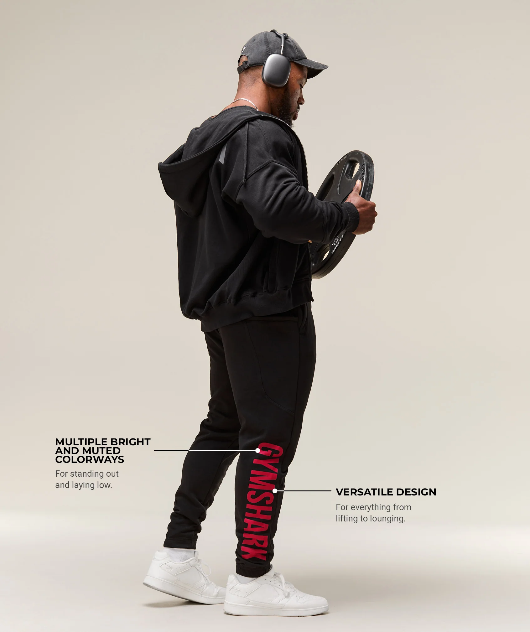 Gymshark Power Wordmark Joggers - Black