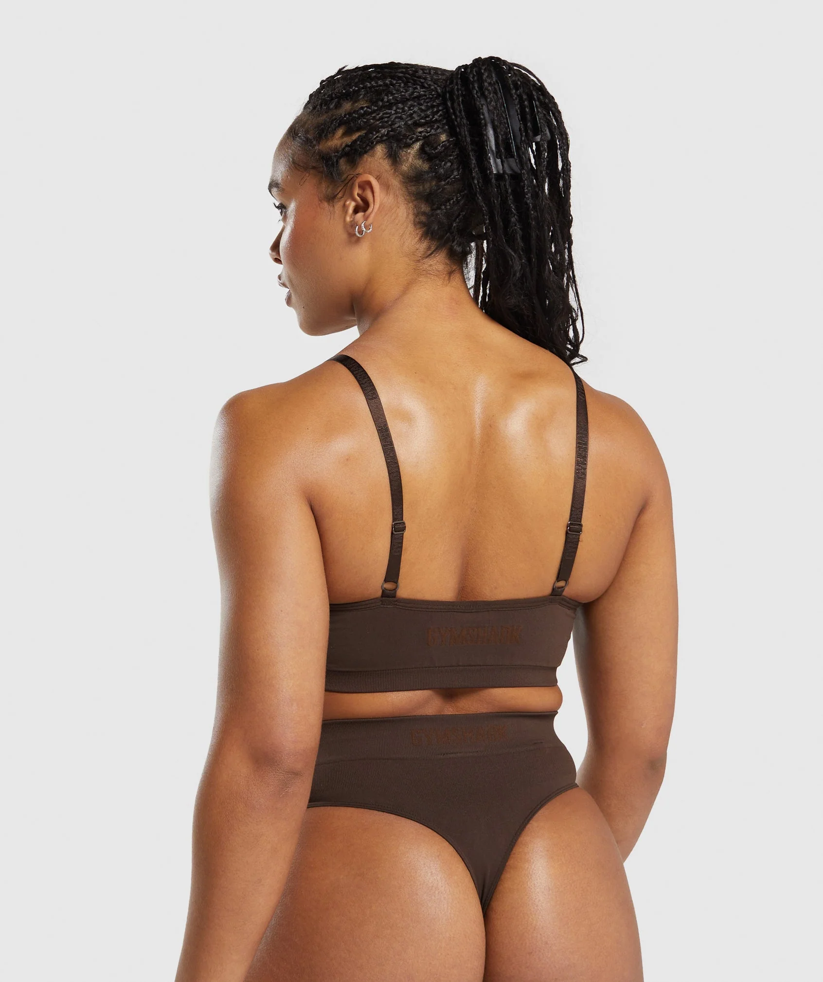 Gymshark Seamless V Neck Bralette - Archive Brown