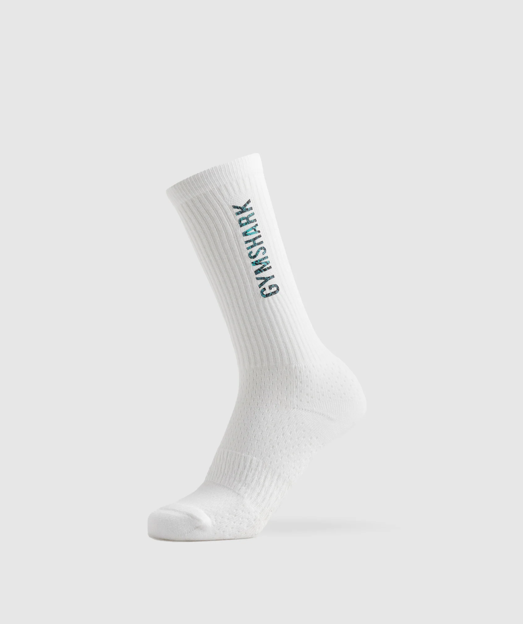 Gymshark Animal Print Crew Socks - White
