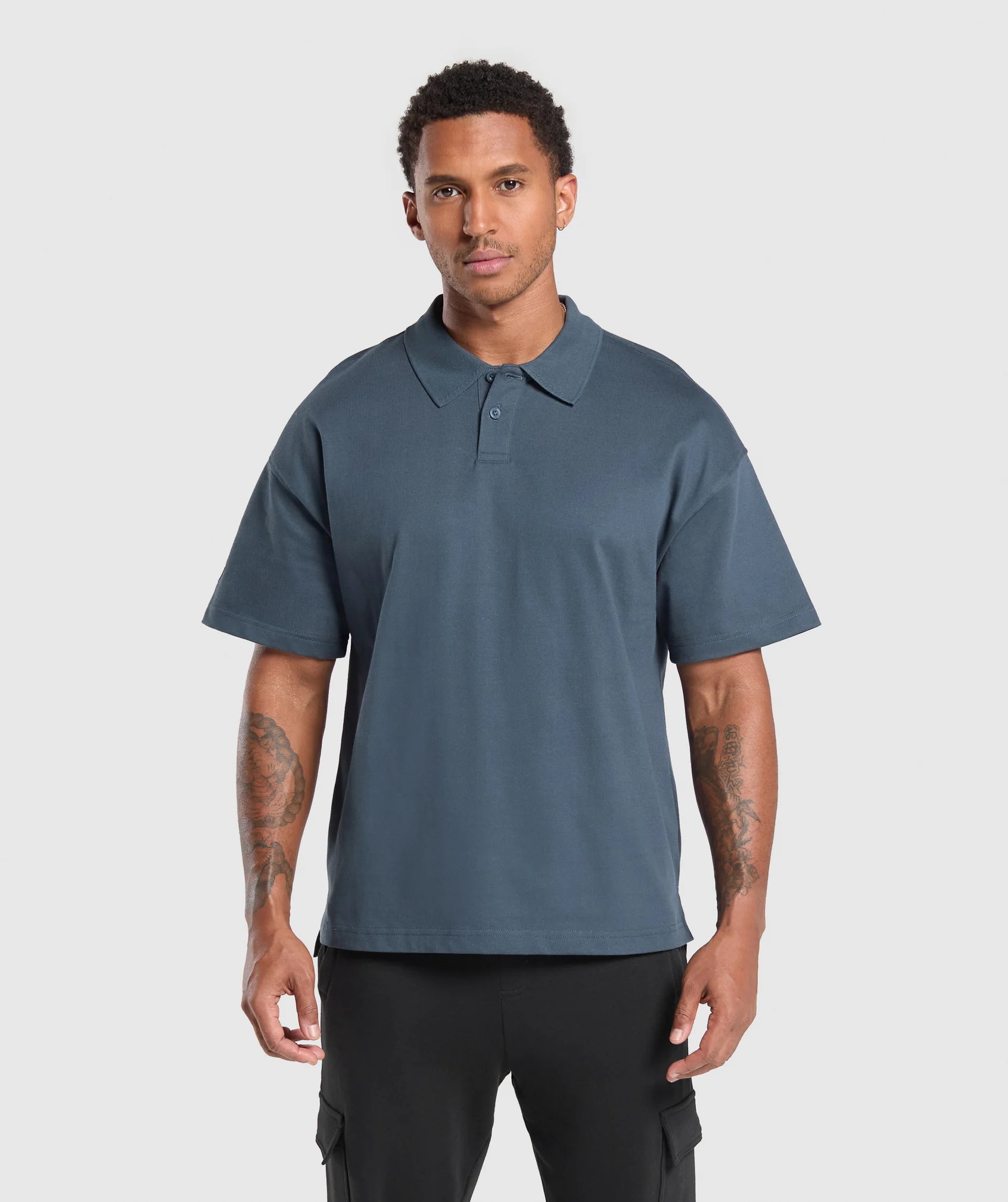 Gymshark Short Sleeve Polo - Cargo Blue