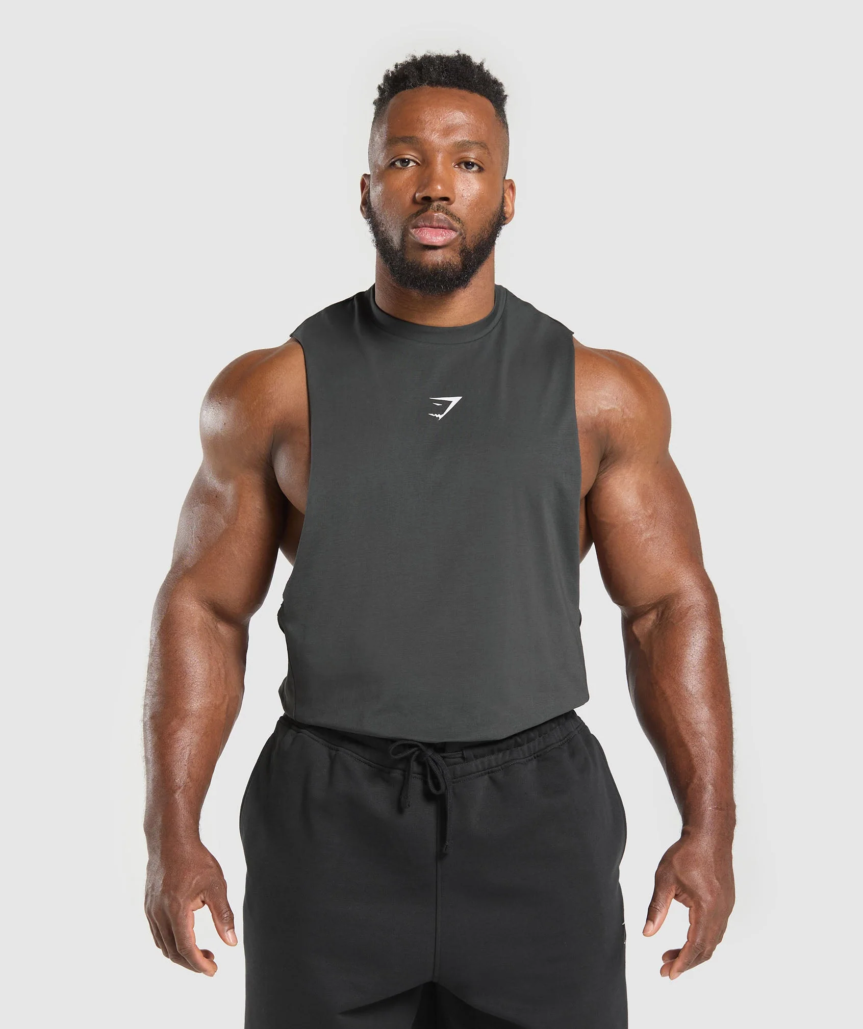 Gymshark Reaper Drop Arm Tank - Asphalt Grey