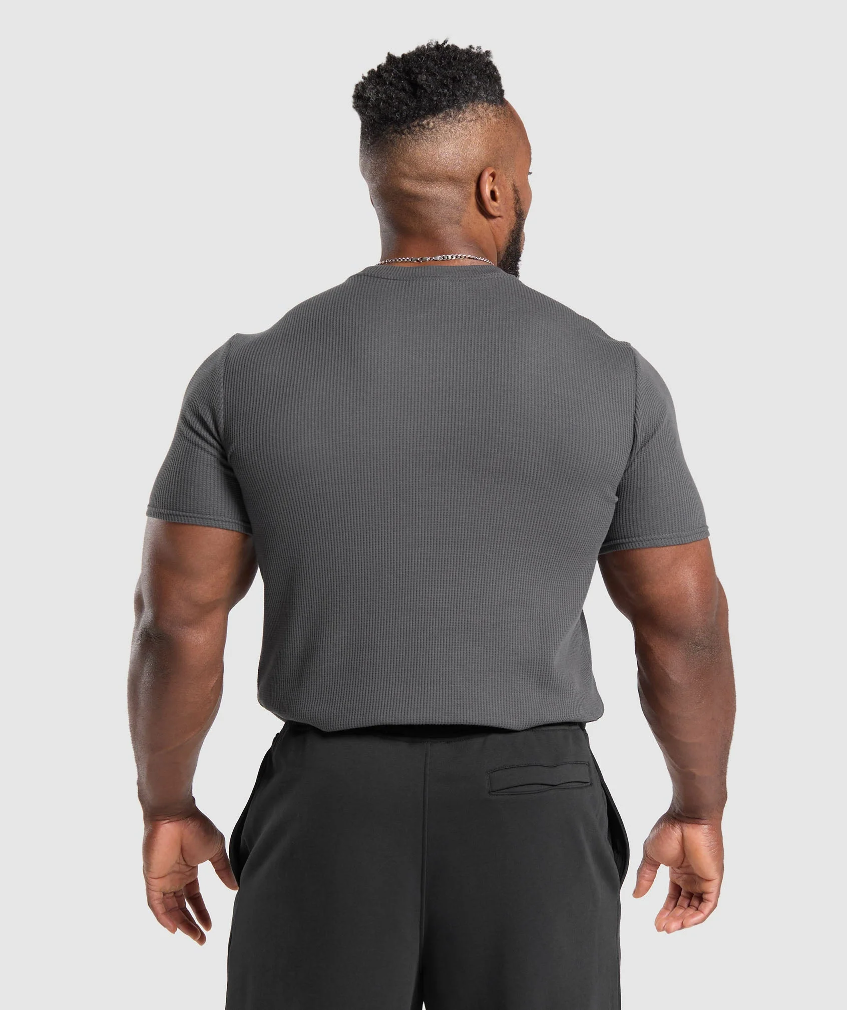 Gymshark Waffle T-Shirt - Onyx Grey