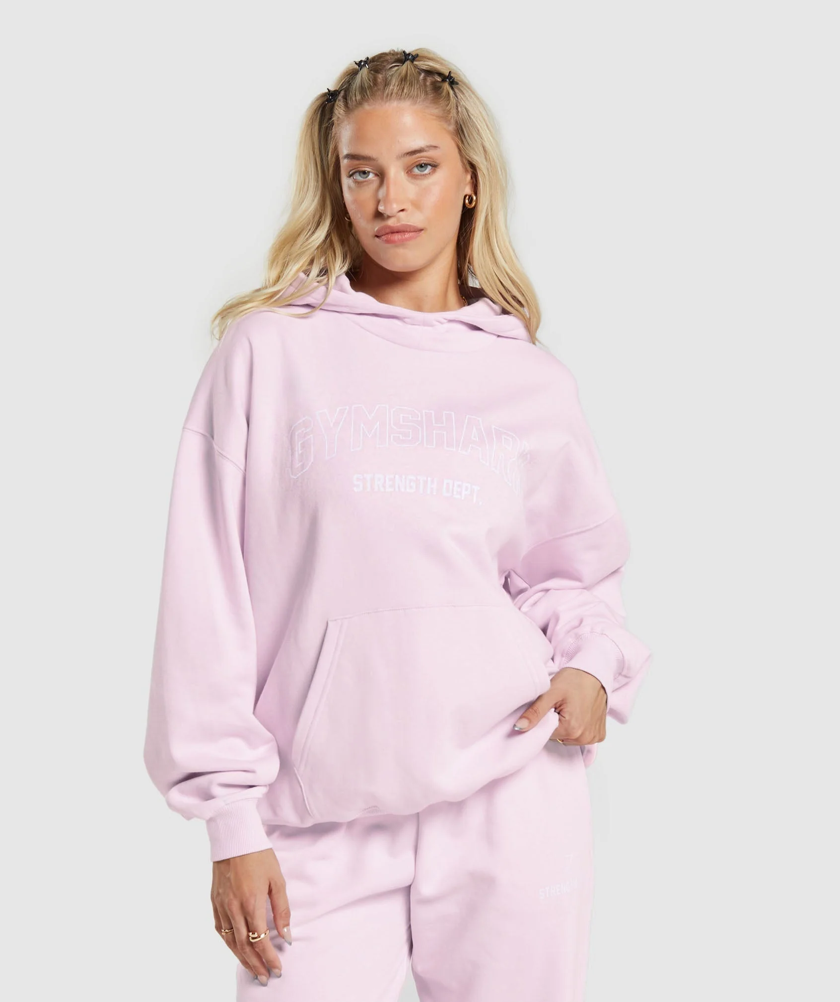Gymshark Strength Department Graphic Hoodie - Lemonade Pink