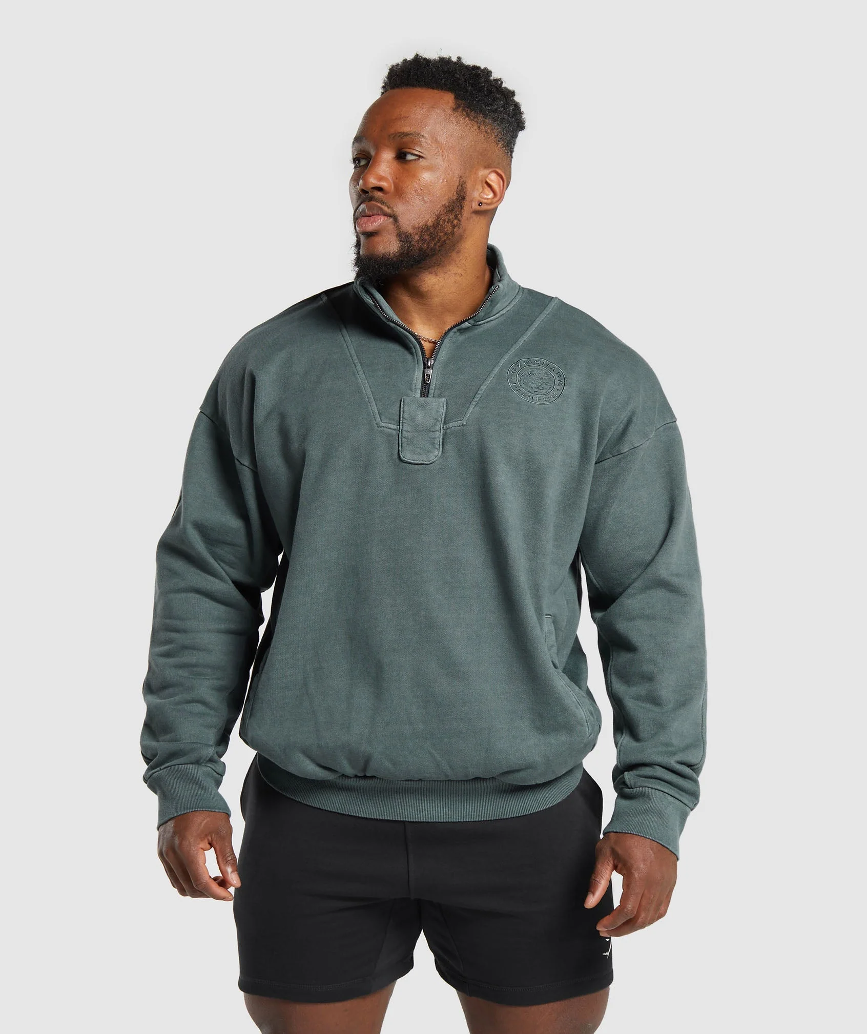 Gymshark Premium Legacy 1/4 Zip - Cargo Teal