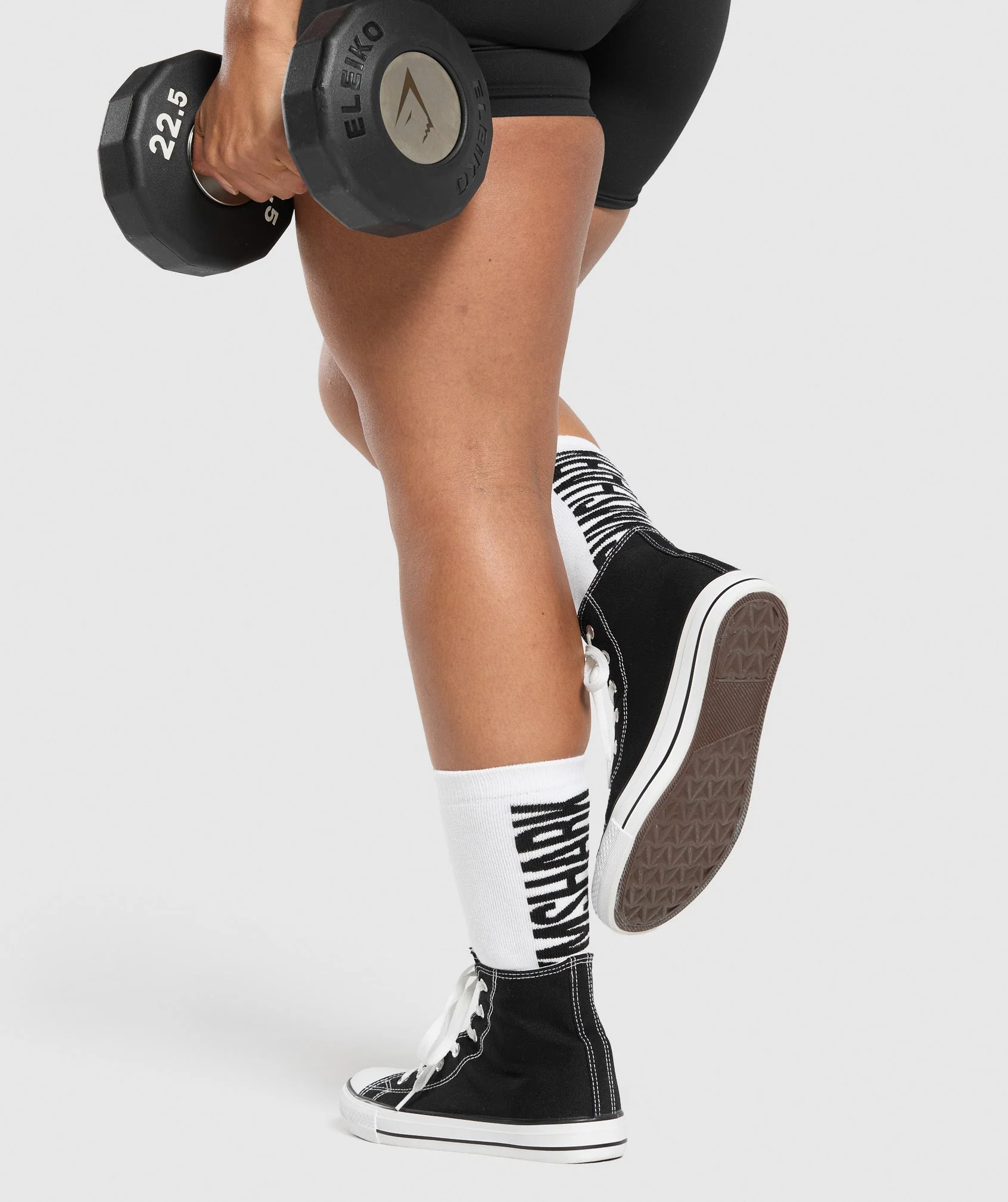 Gymshark Plush Wordmark Crew Sock - White