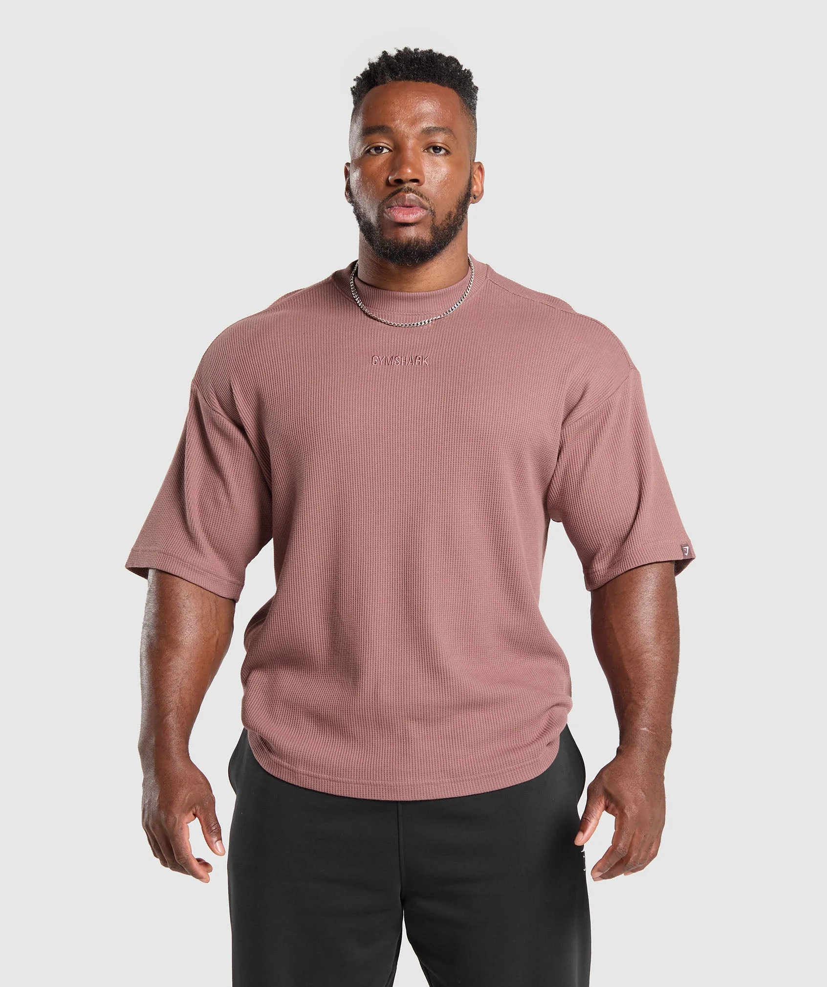 Gymshark Waffle Oversized T-Shirt - Brick Brown