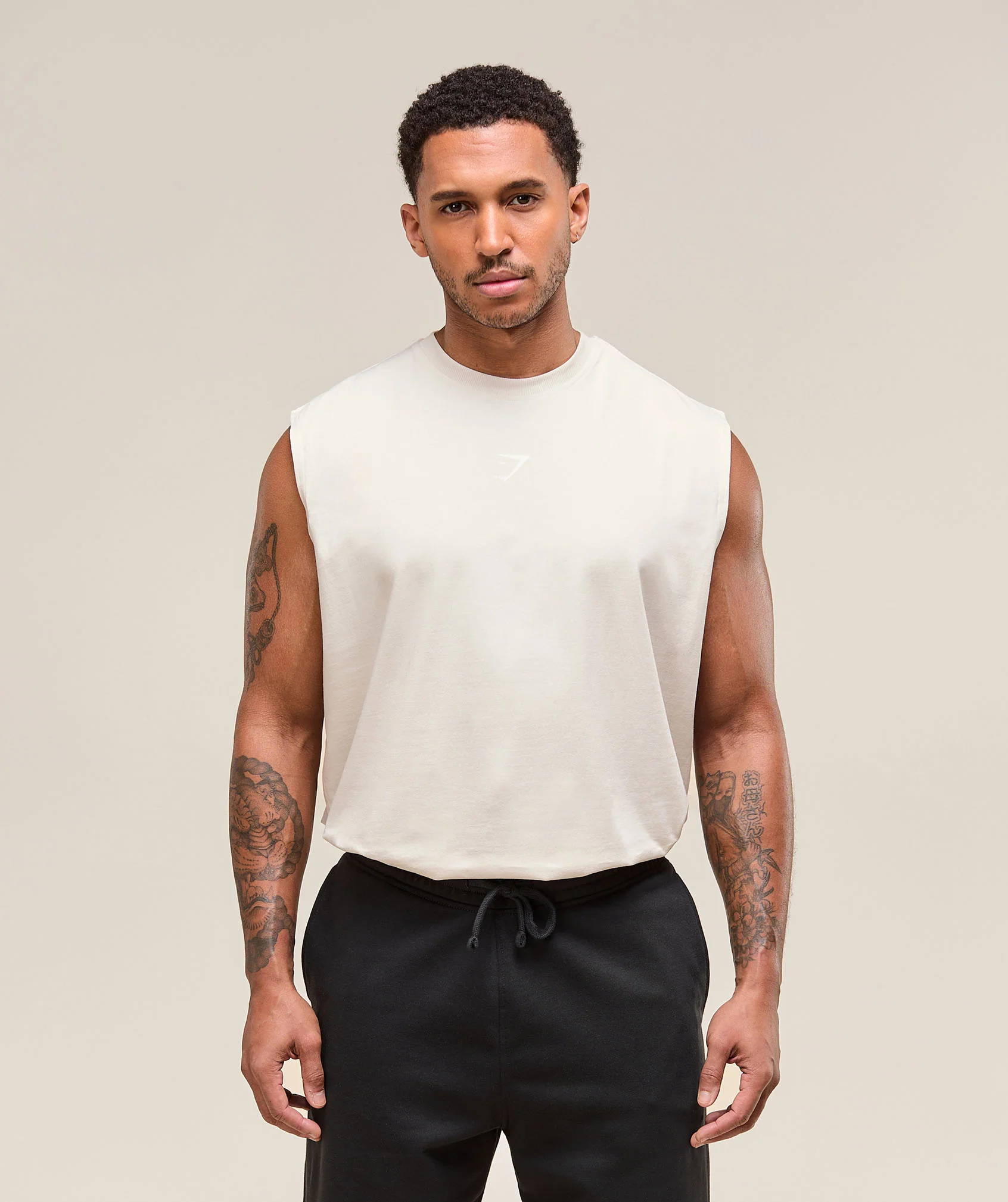 Gymshark Power Cut Off Tank - Oat White
