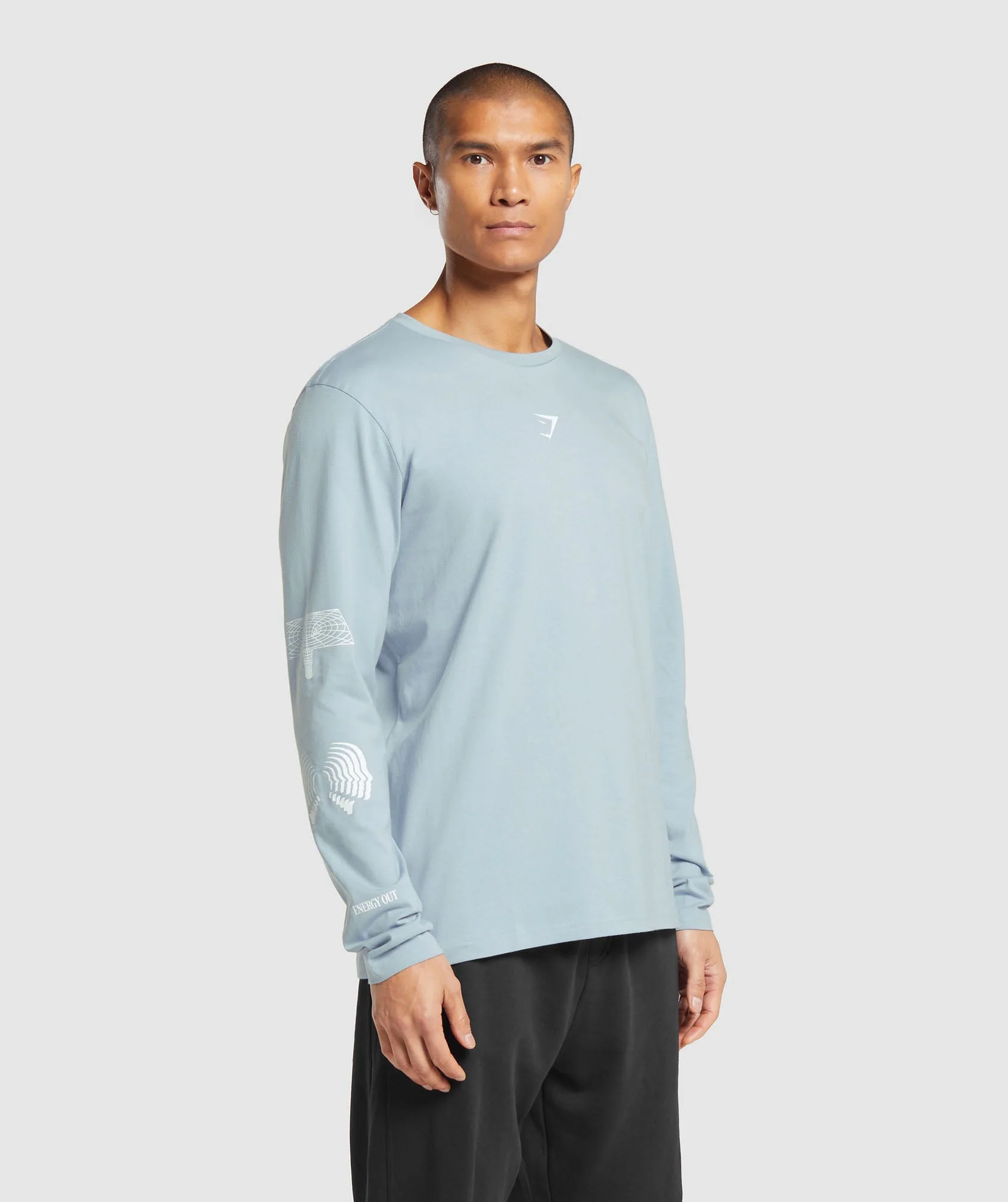 Gymshark Hybrid Wellness Long Sleeve T-Shirt - Salt Blue