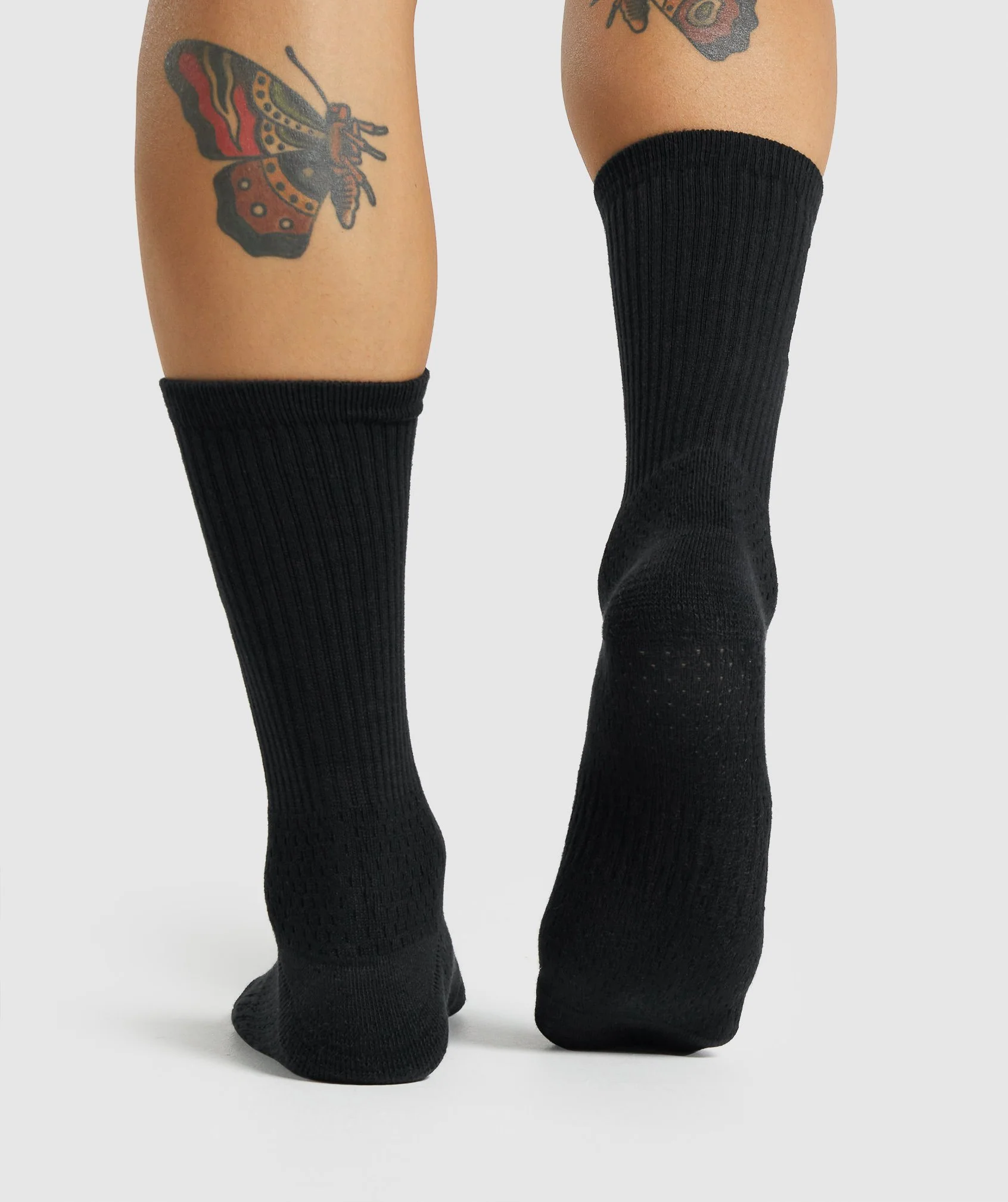 Gymshark Premium Embroidered Crew Sock 1pk - Black