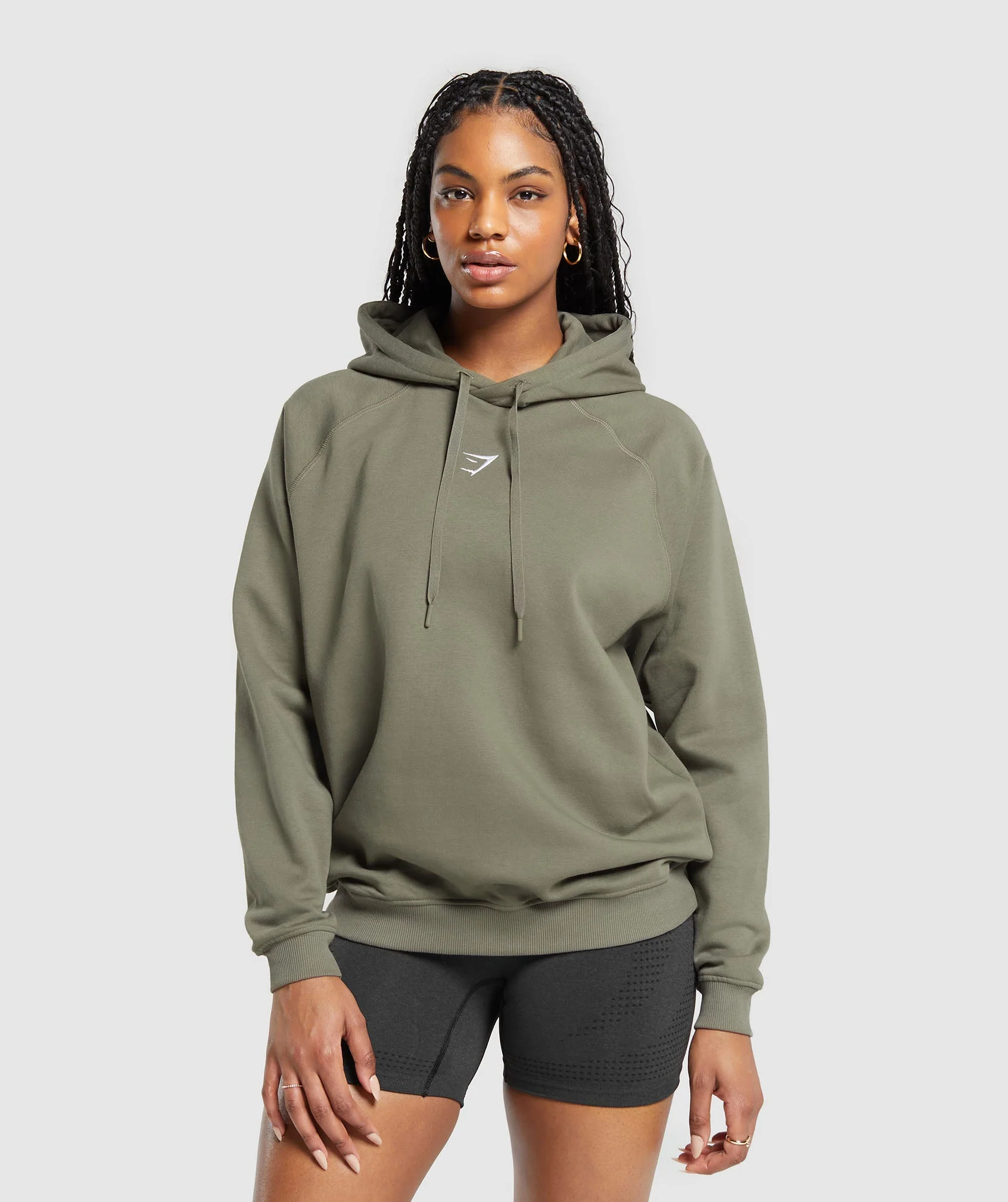 Gymshark Training Oversized Fleece Hoodie - Base Green