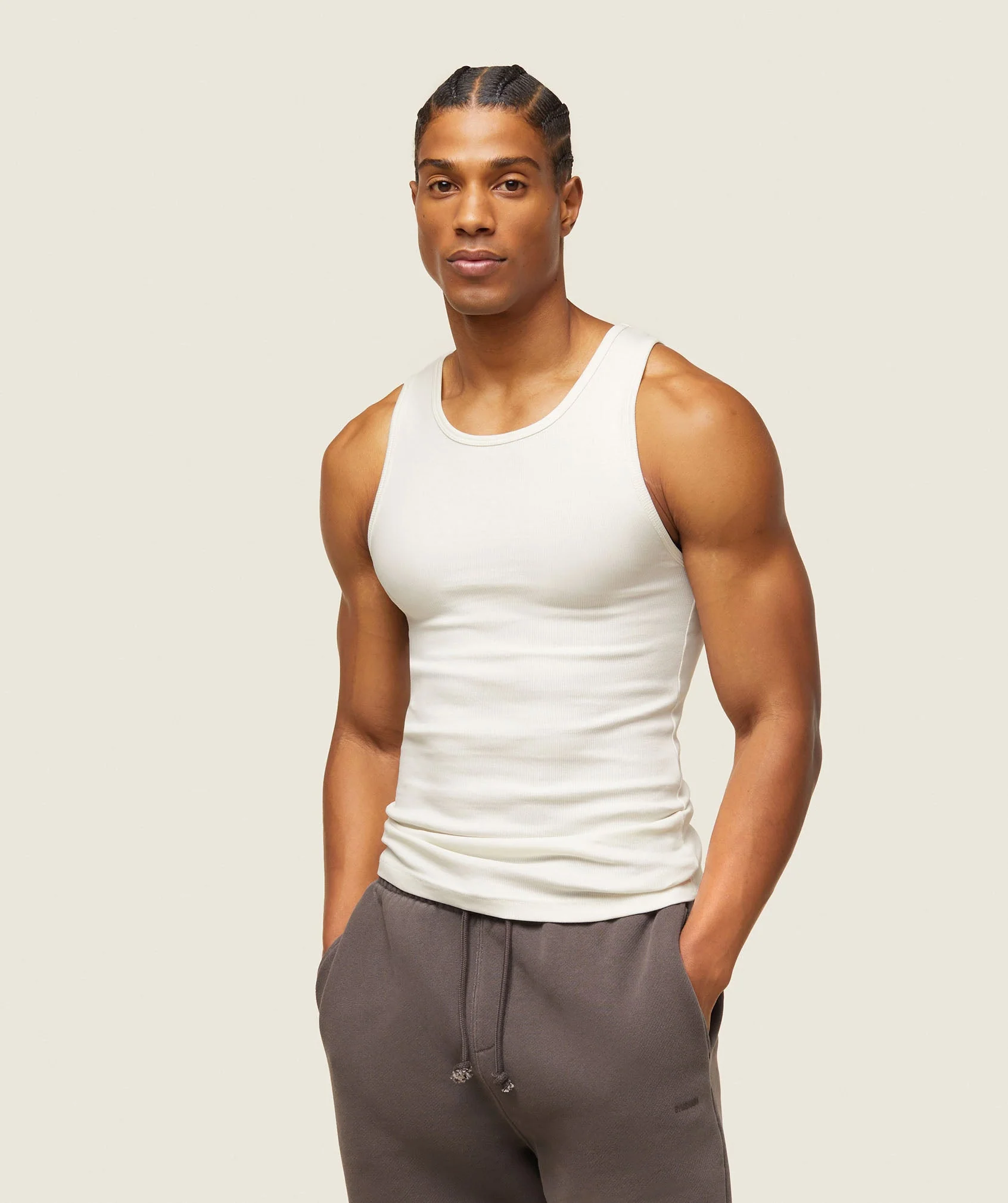 Gymshark everywear Ribbed Tank - Soft White