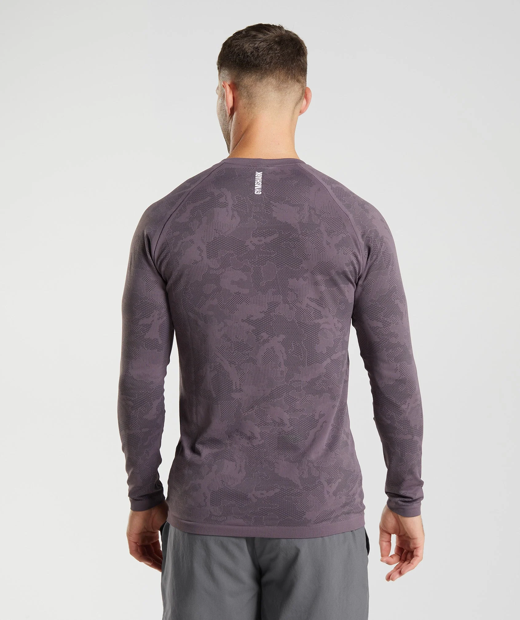 Gymshark Geo Seamless Long Sleeve T-Shirt - Musk Lilac/Black