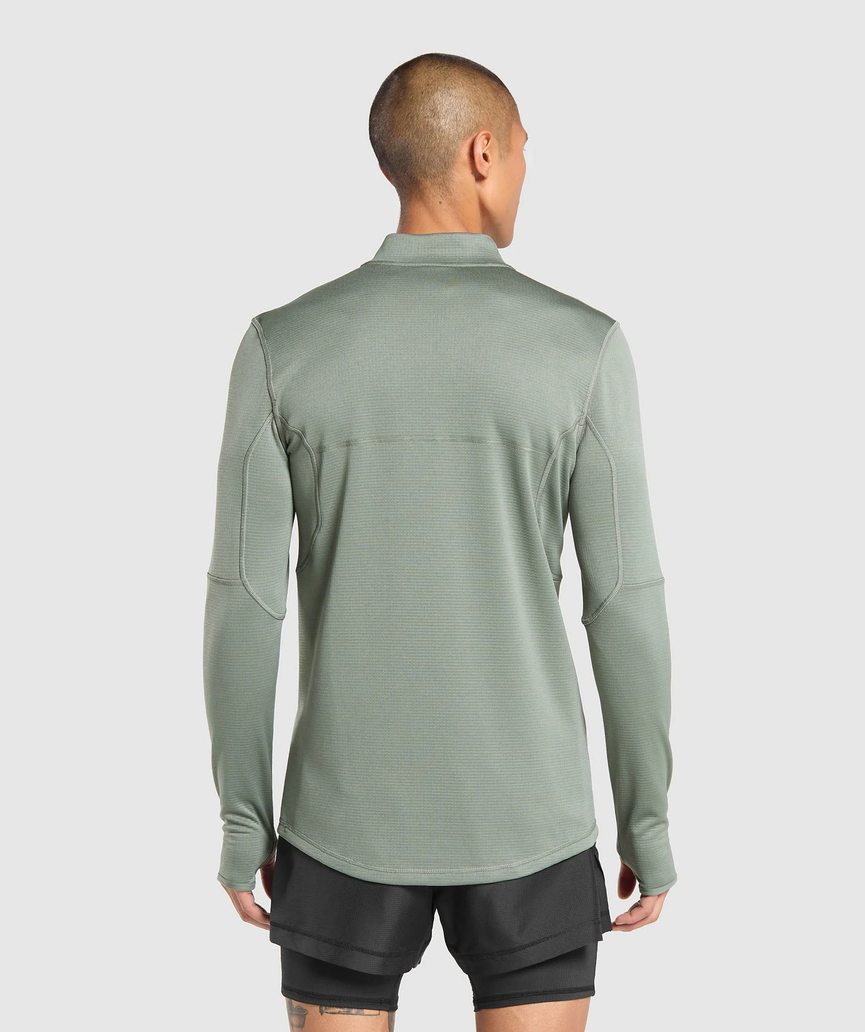 Gymshark Running 1/4 Zip - Unit Green