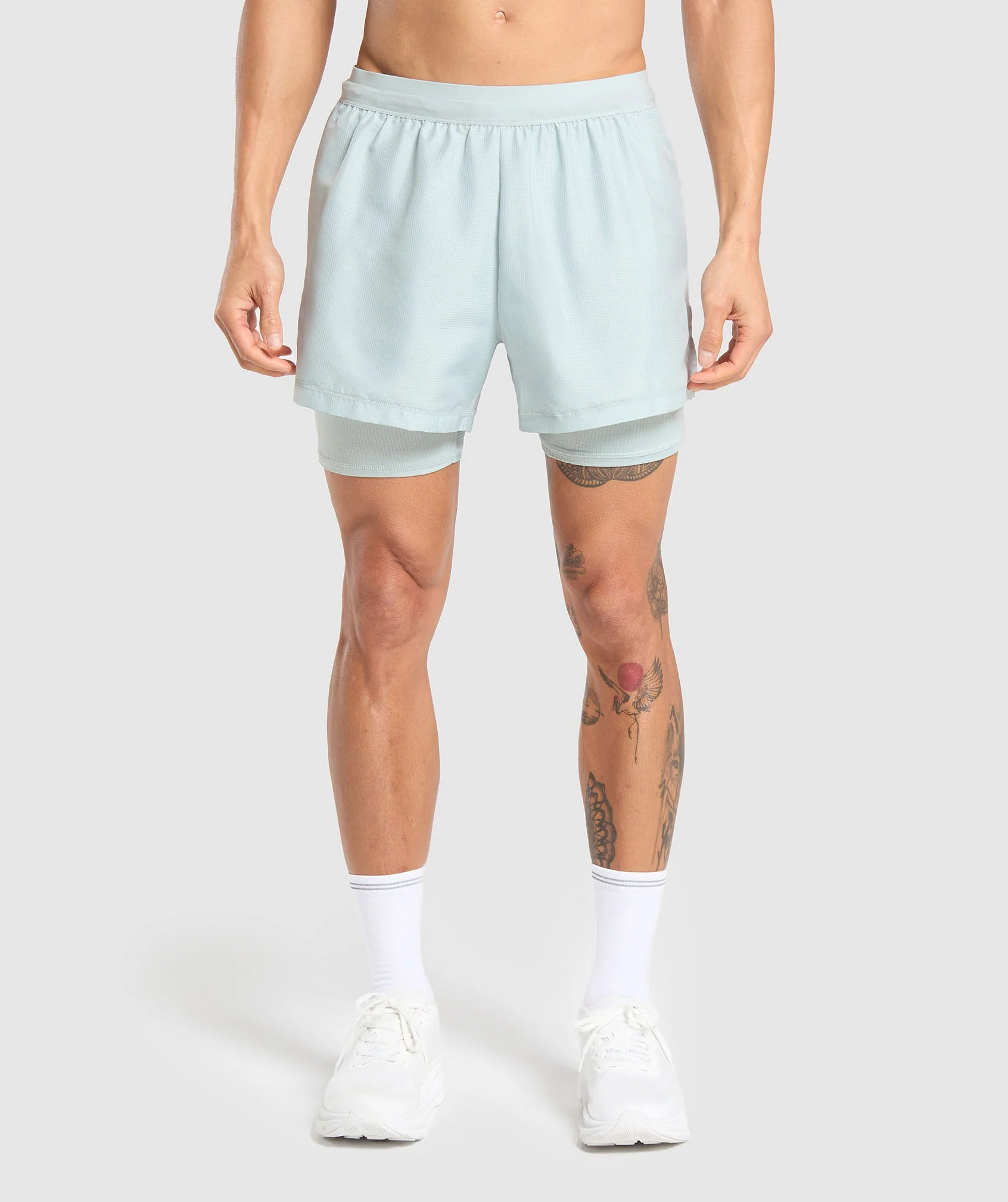 Gymshark Running 2 in 1 Shorts - Cool Blue