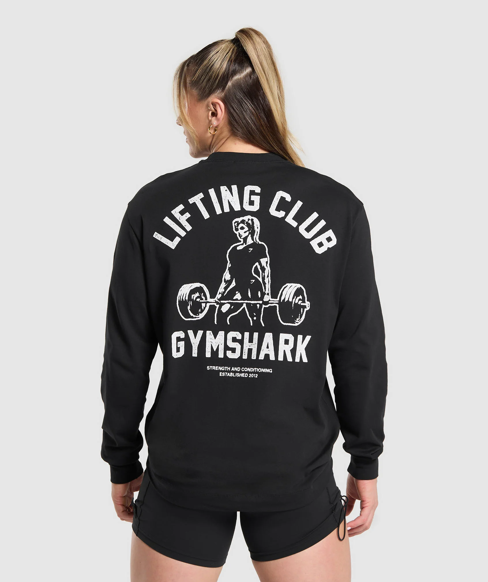 Gymshark Lifting Club Graphic Long Sleeve Top - Black