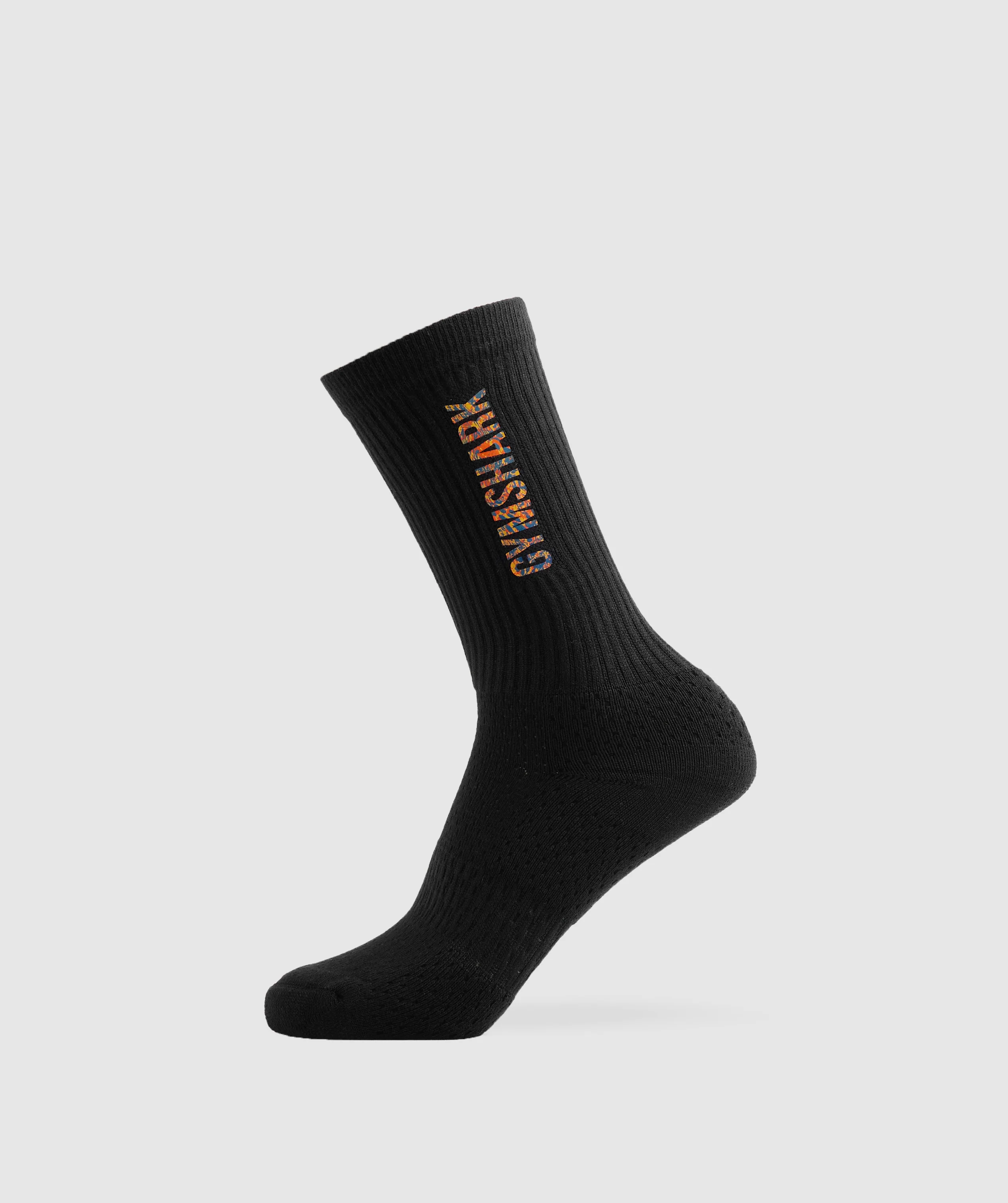 Gymshark Animal Print Crew Socks - Black