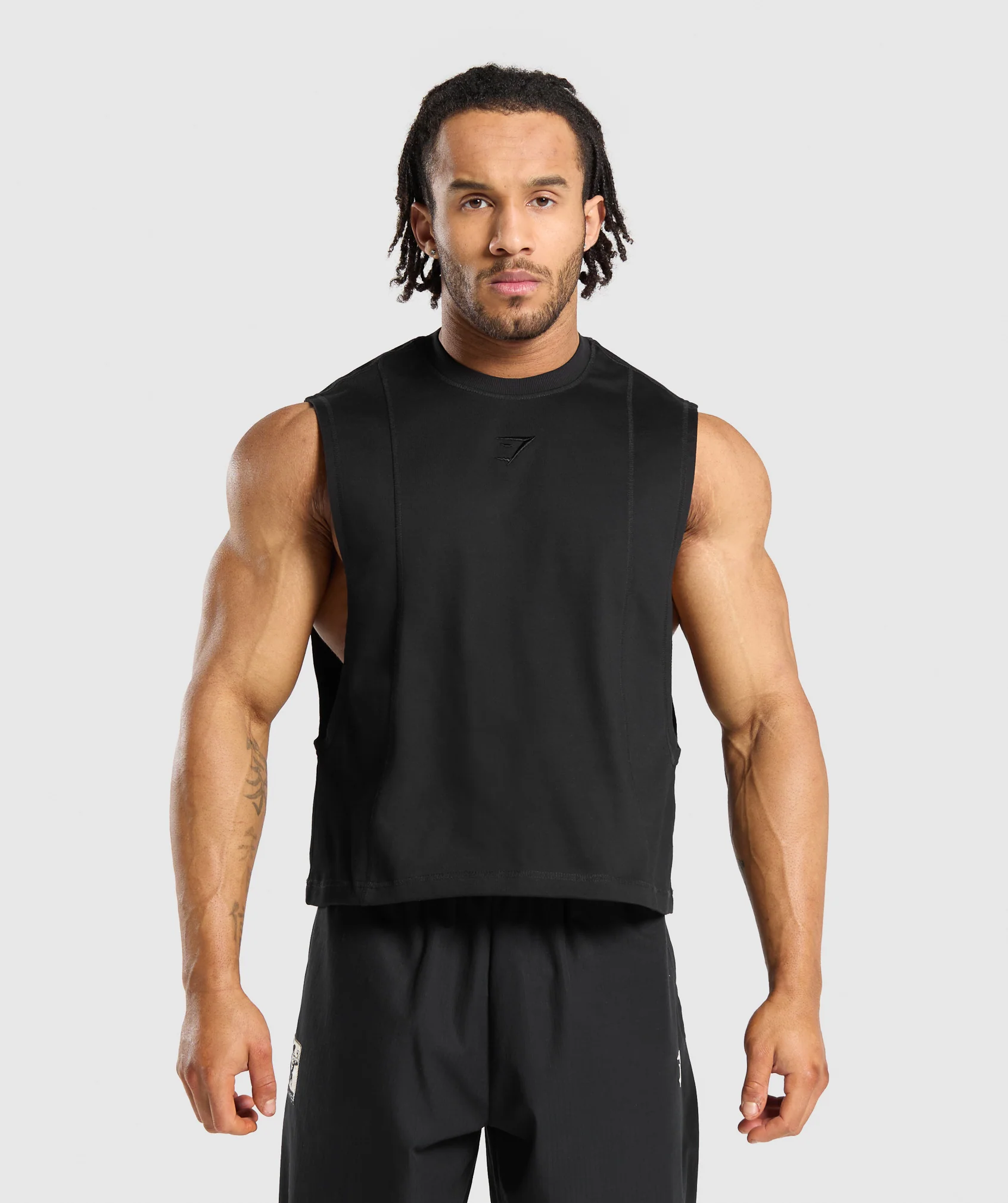 Gymshark Premium Lifting Boxy Cut Off Tank - Black
