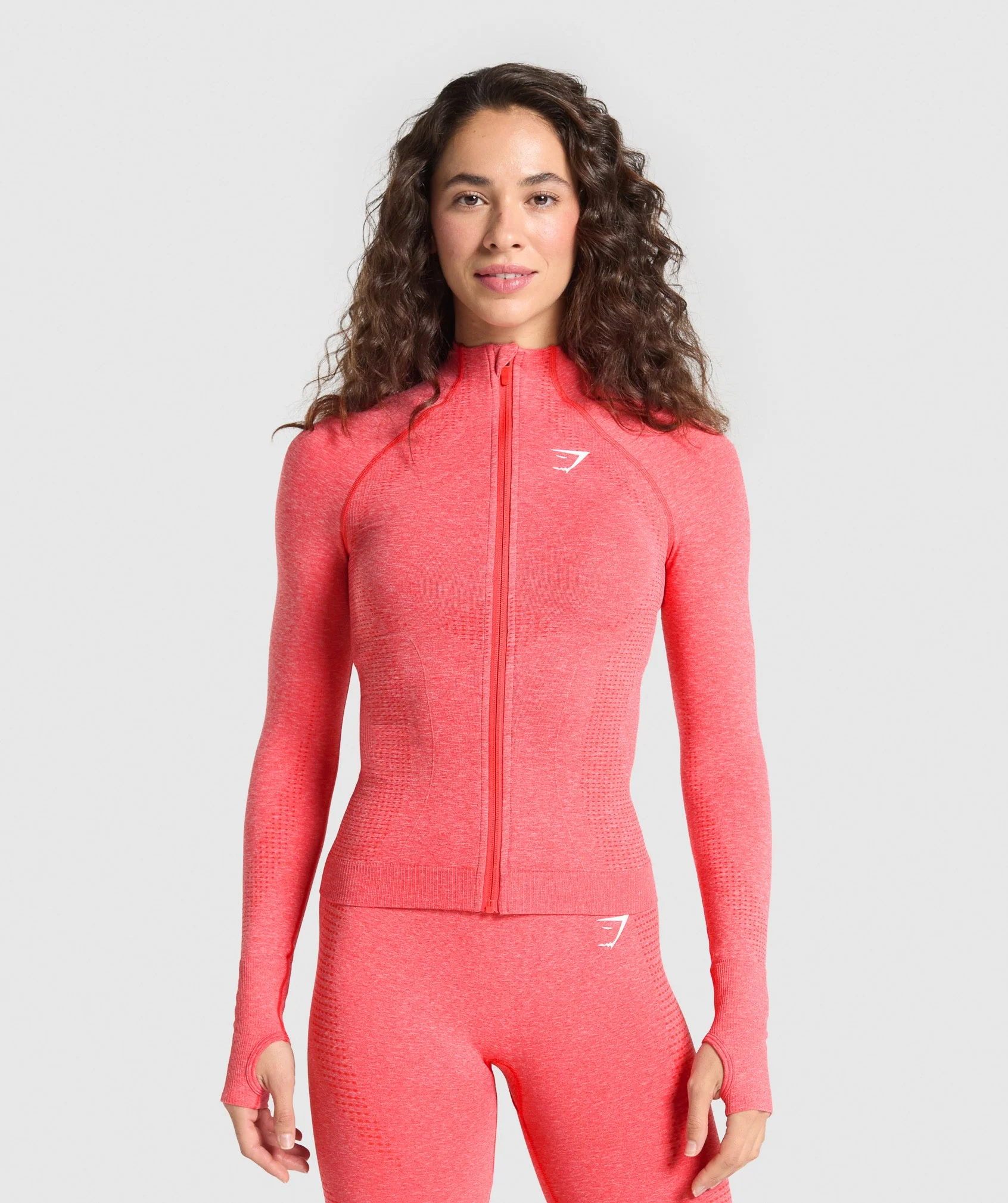 Gymshark Vital Seamless 2.0 Tight Tracktop - Coral Red Marl