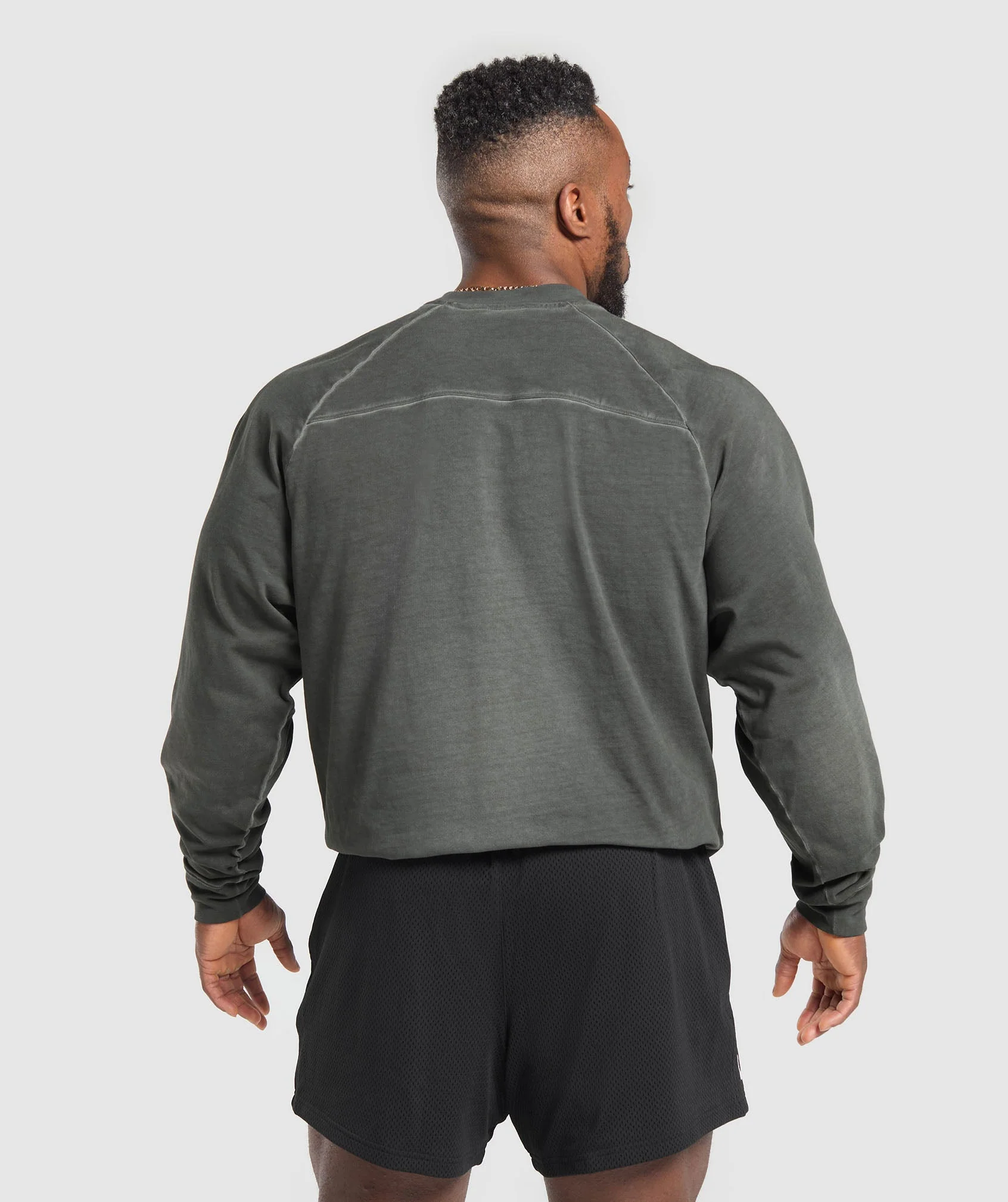Gymshark Heavyweight Long Sleeve T-Shirt - Black/Wash