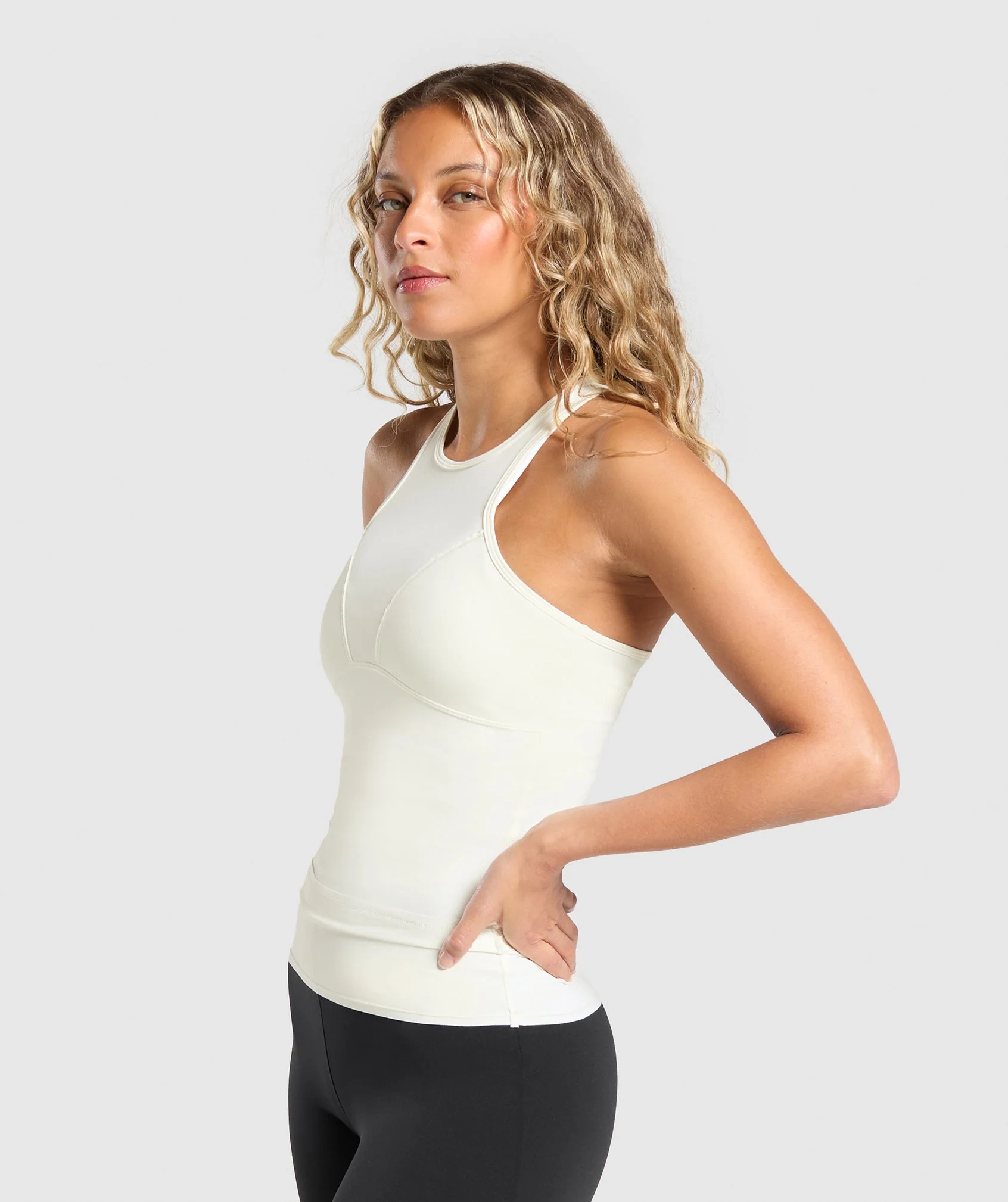 Gymshark Rest Day Luxe Racer Tank - Soft White