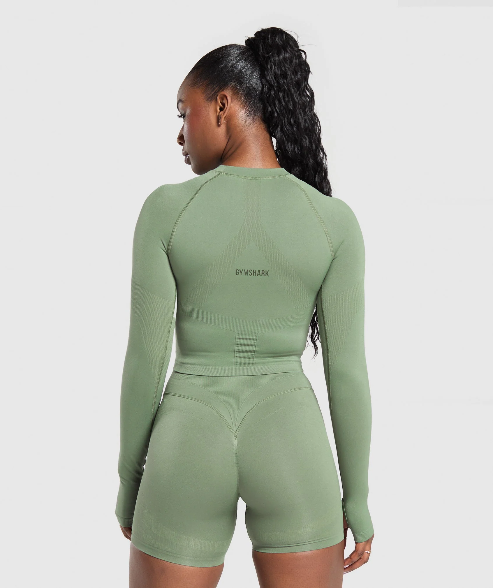 Gymshark Activate Long Sleeve Top - Force Green