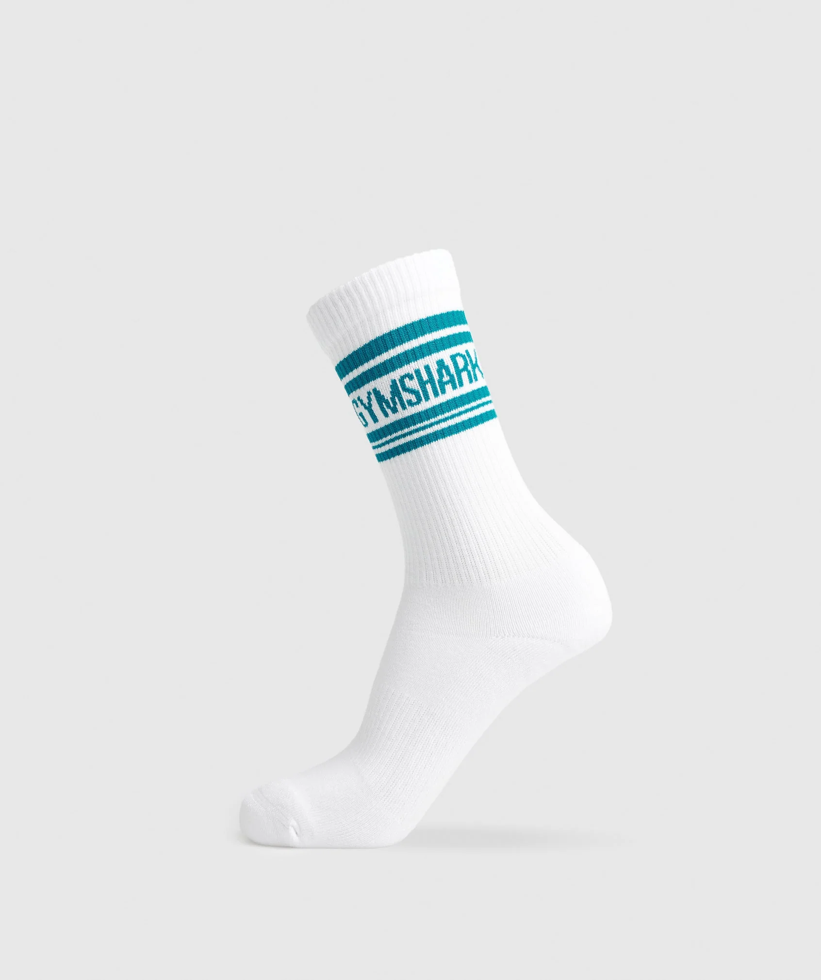 Gymshark Stripe Crew Single - White/Seafoam Blue
