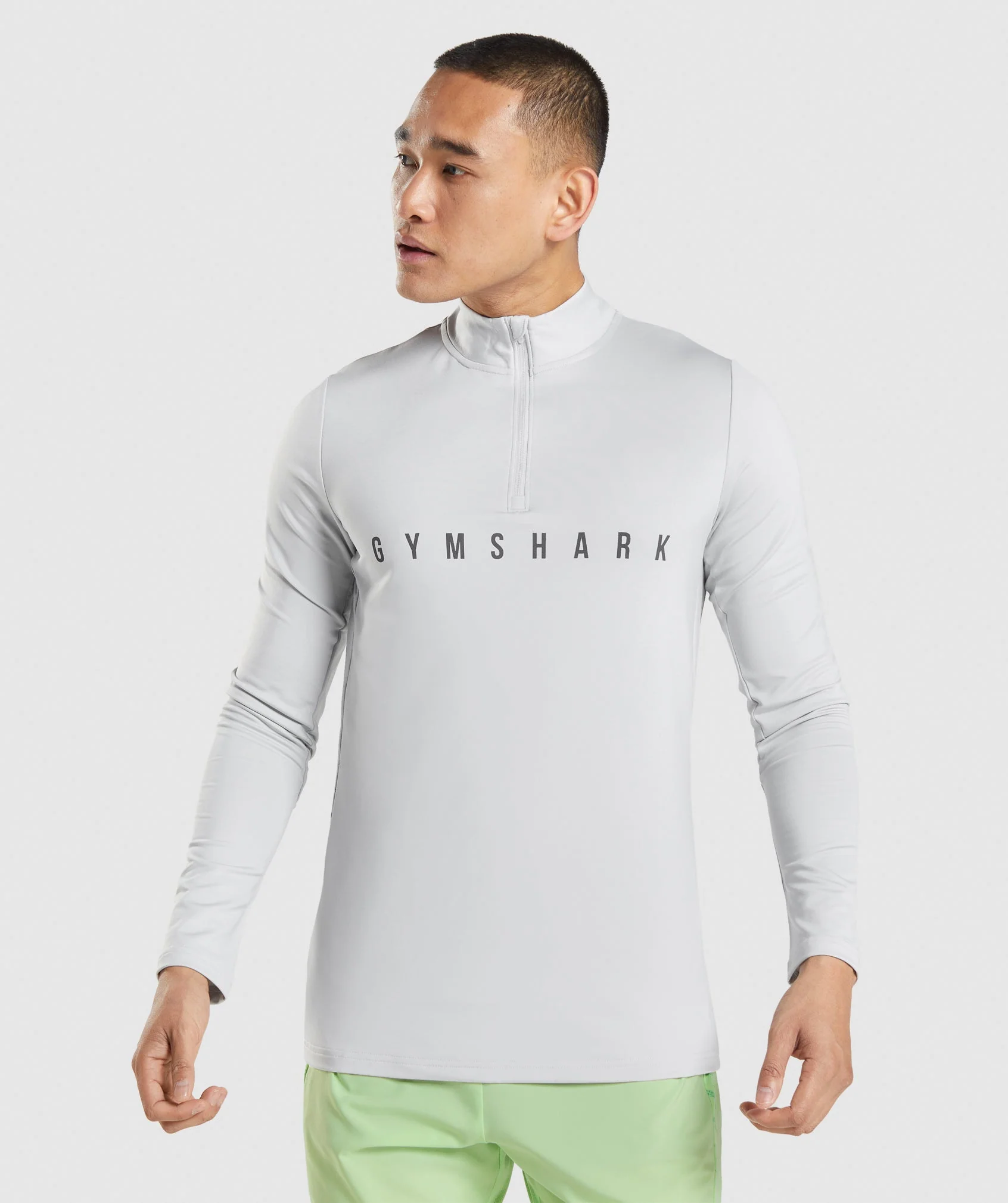 Gymshark Sport Stripe 1/4 Zip - Light Grey