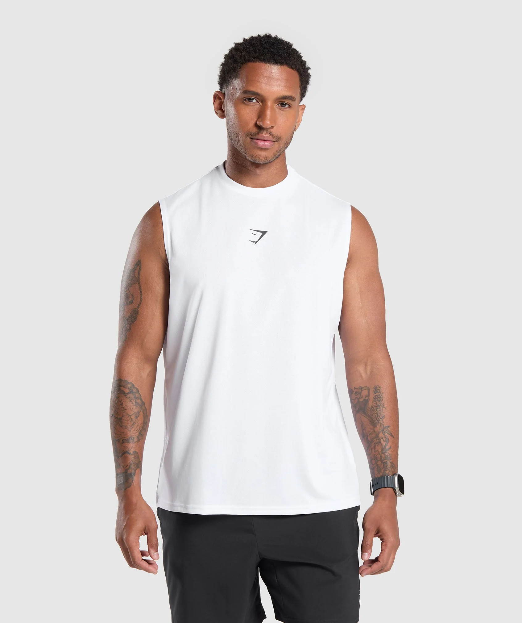 Gymshark Training Department Cut Off Tank - White