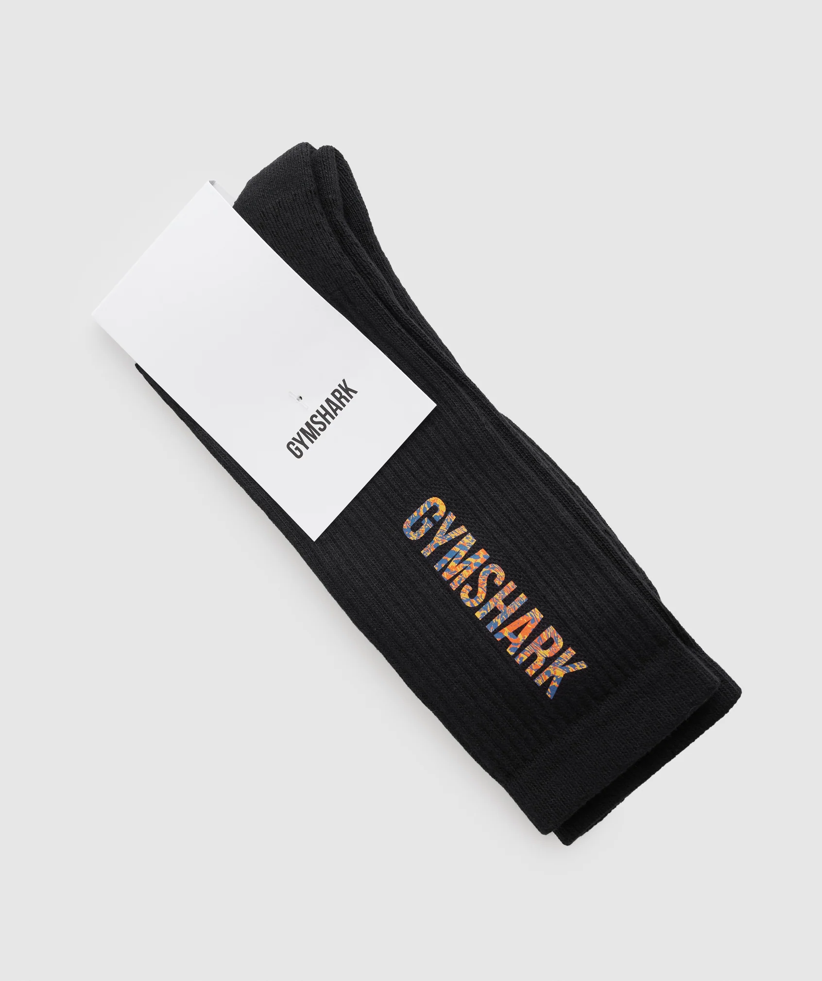 Gymshark Animal Print Crew Socks - Black