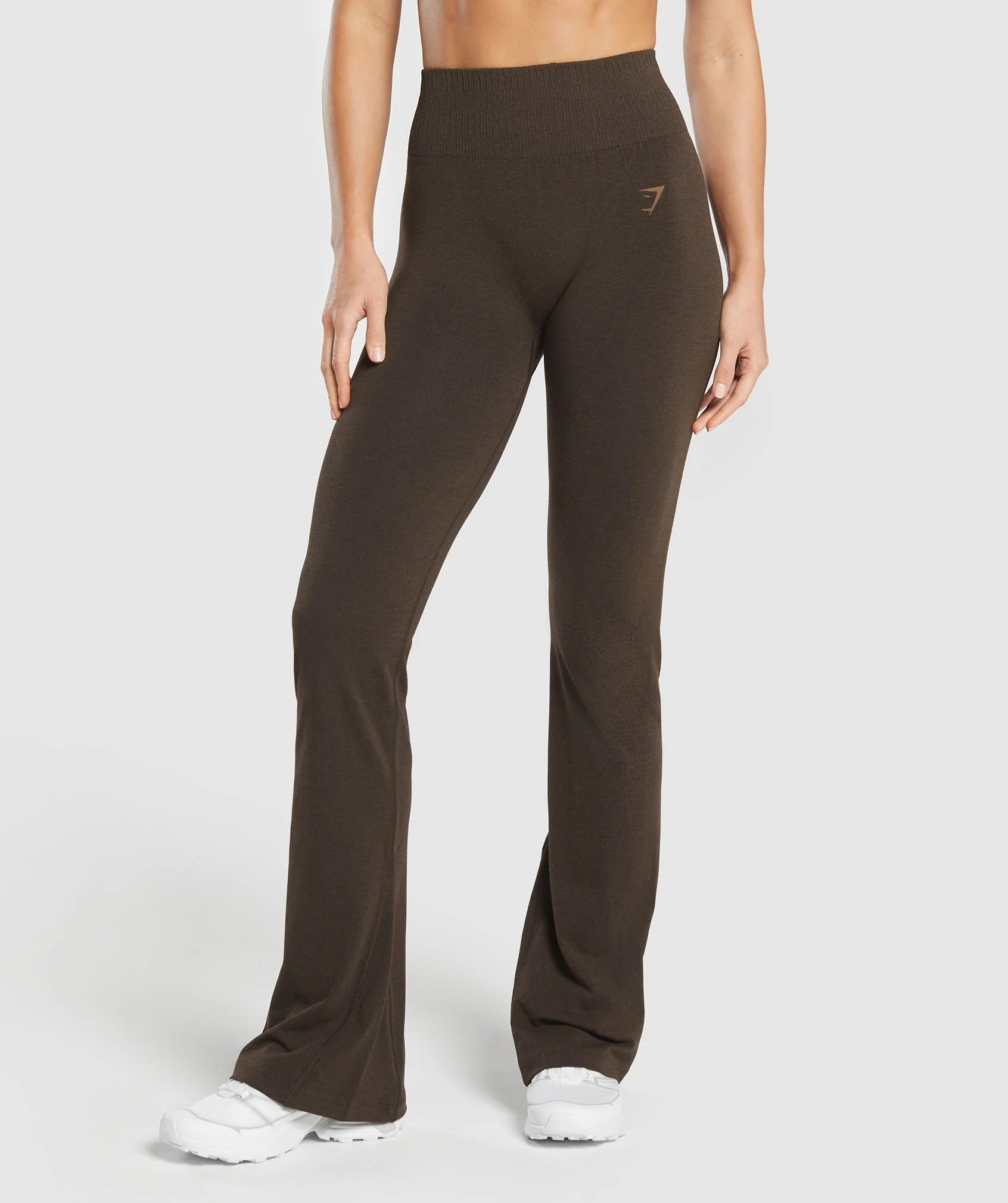Gymshark Luxe Seamless Flare Leggings - Walnut Brown Marl