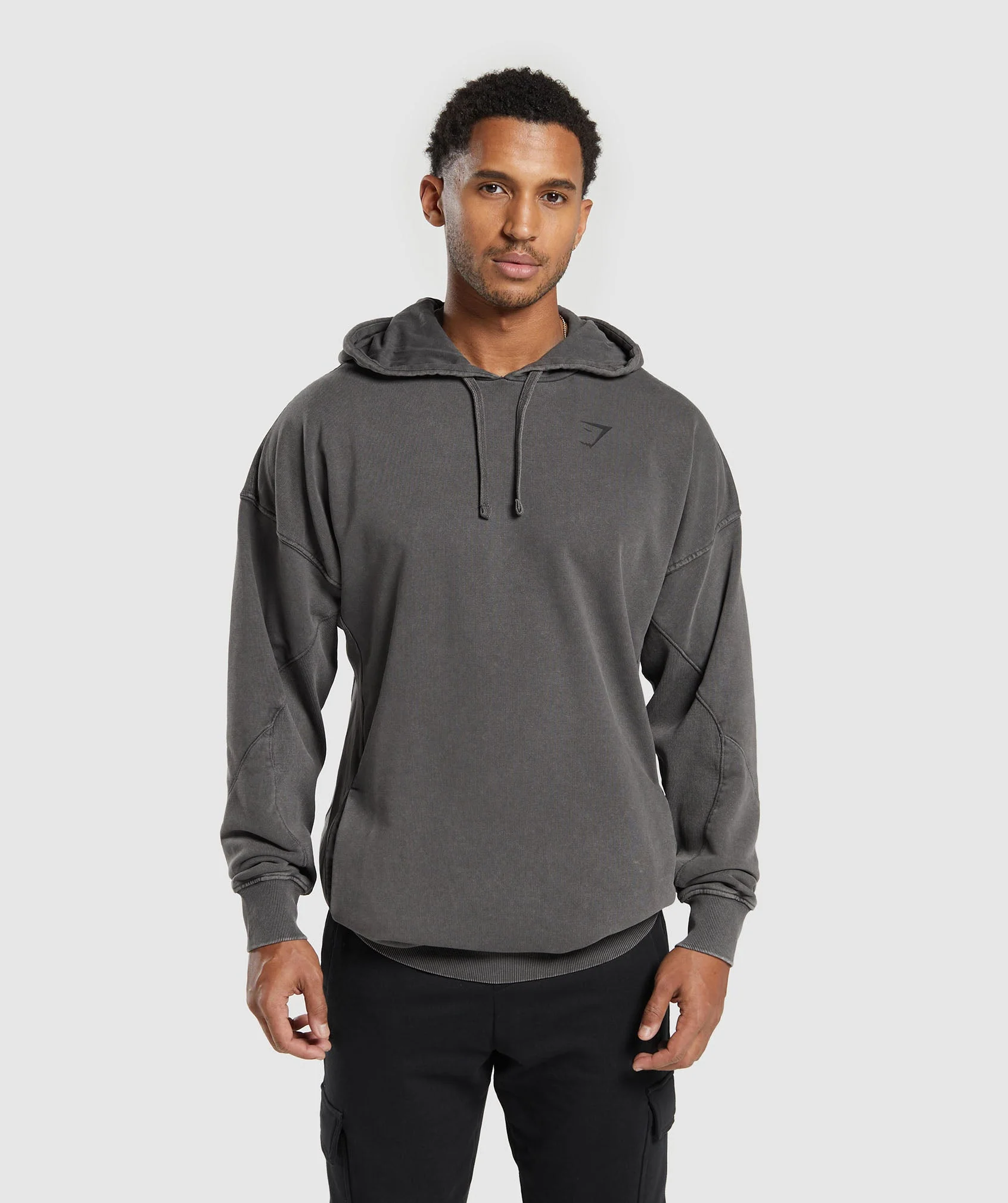 Gymshark Power Washed Hoodie - Onyx Grey