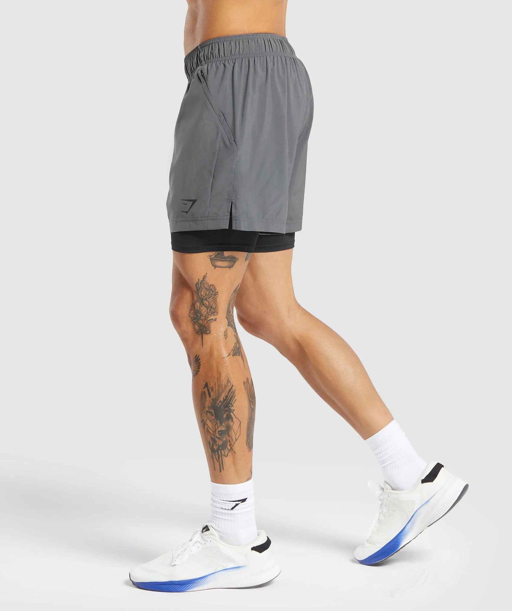 Gymshark Sport 5 2 in 1 Shorts - Dark Grey/Black