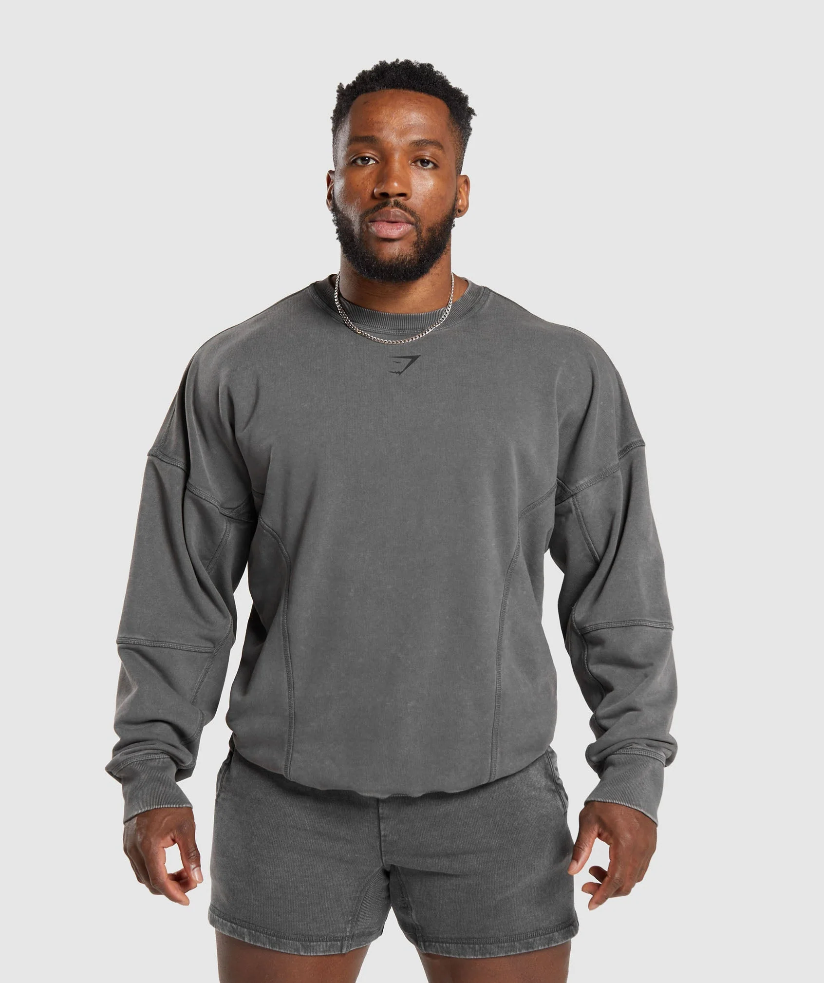 Gymshark Heritage Washed Crew - Onyx Grey
