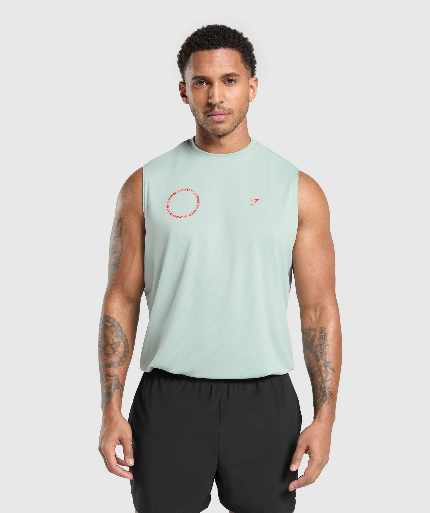 Gymshark Keep Showing Up Tank - Morning Blue