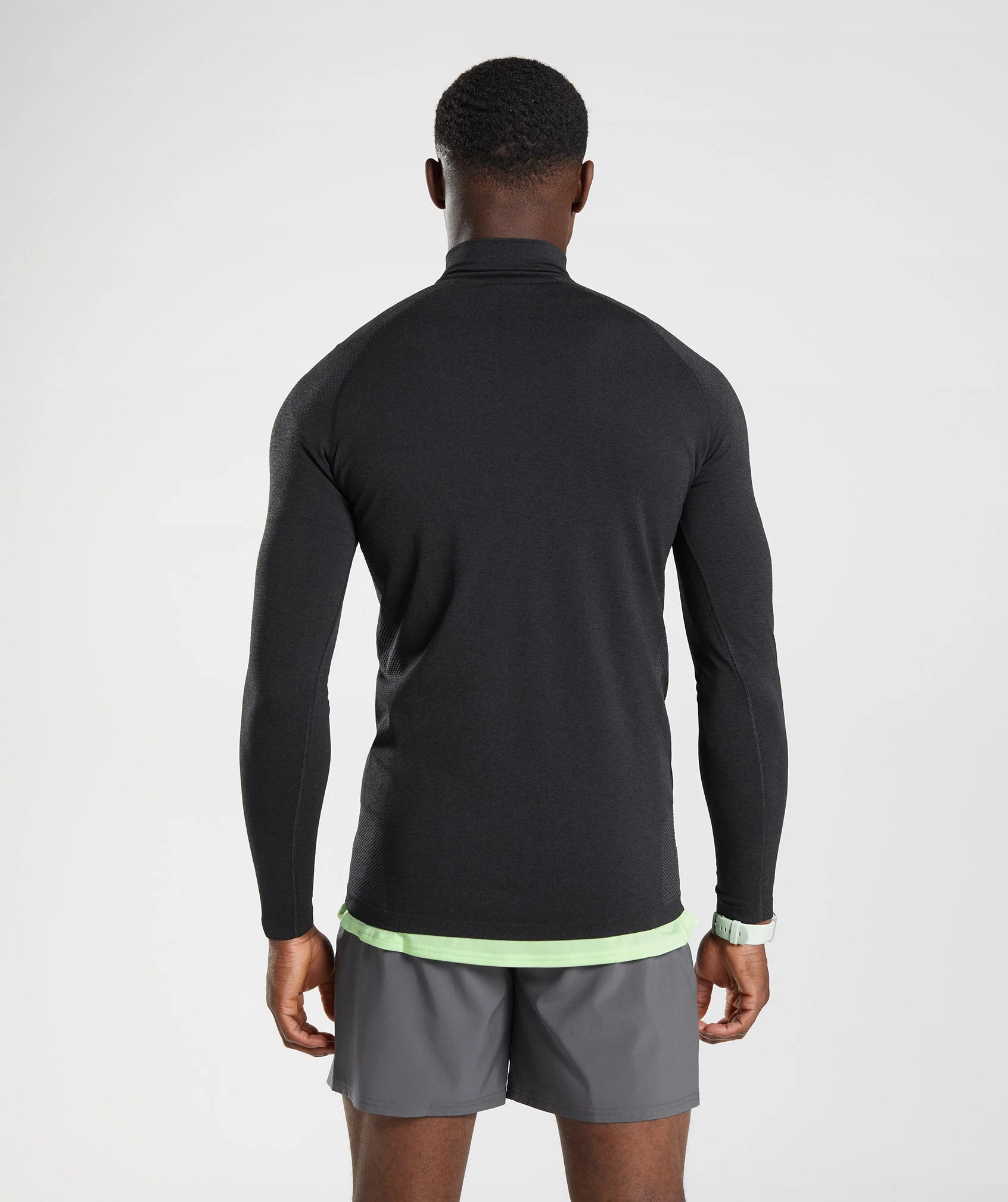 Gymshark Vital Seamless 1/4 Zip - Black/Silhouette Grey