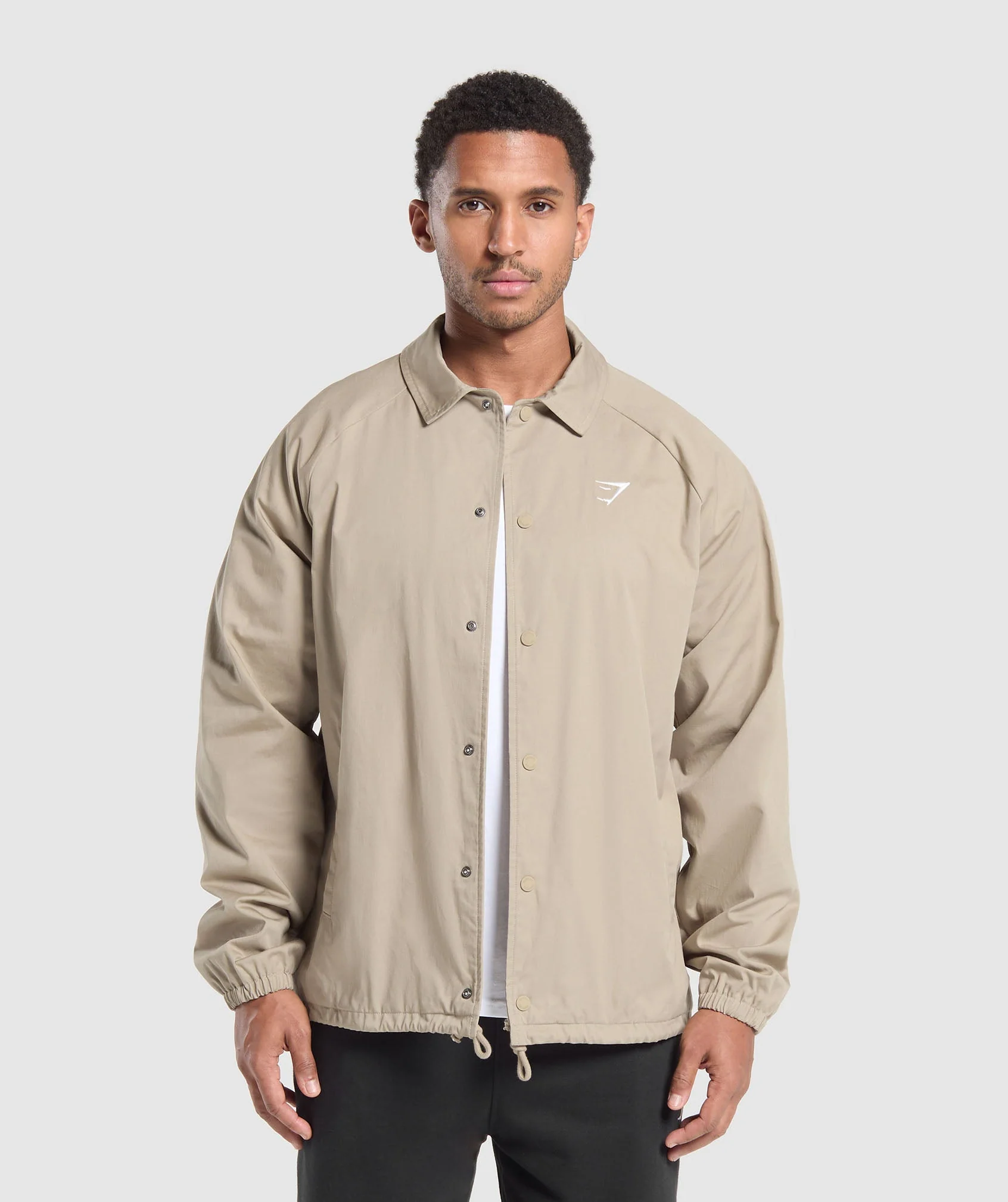 Gymshark Canvas Coach Jacket - Sand Brown