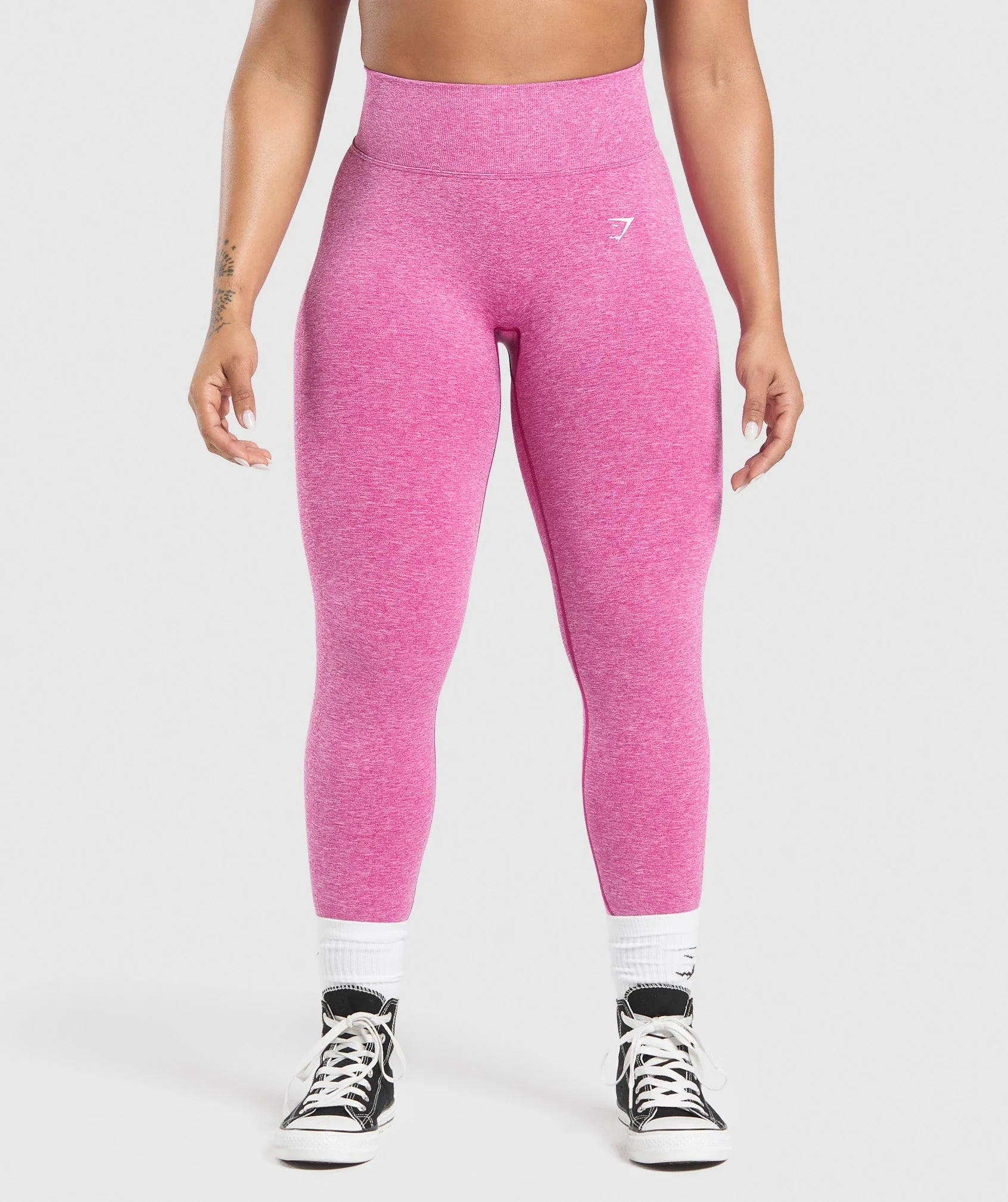 Gymshark Lift Seamless Leggings - Winning Pink/White Marl