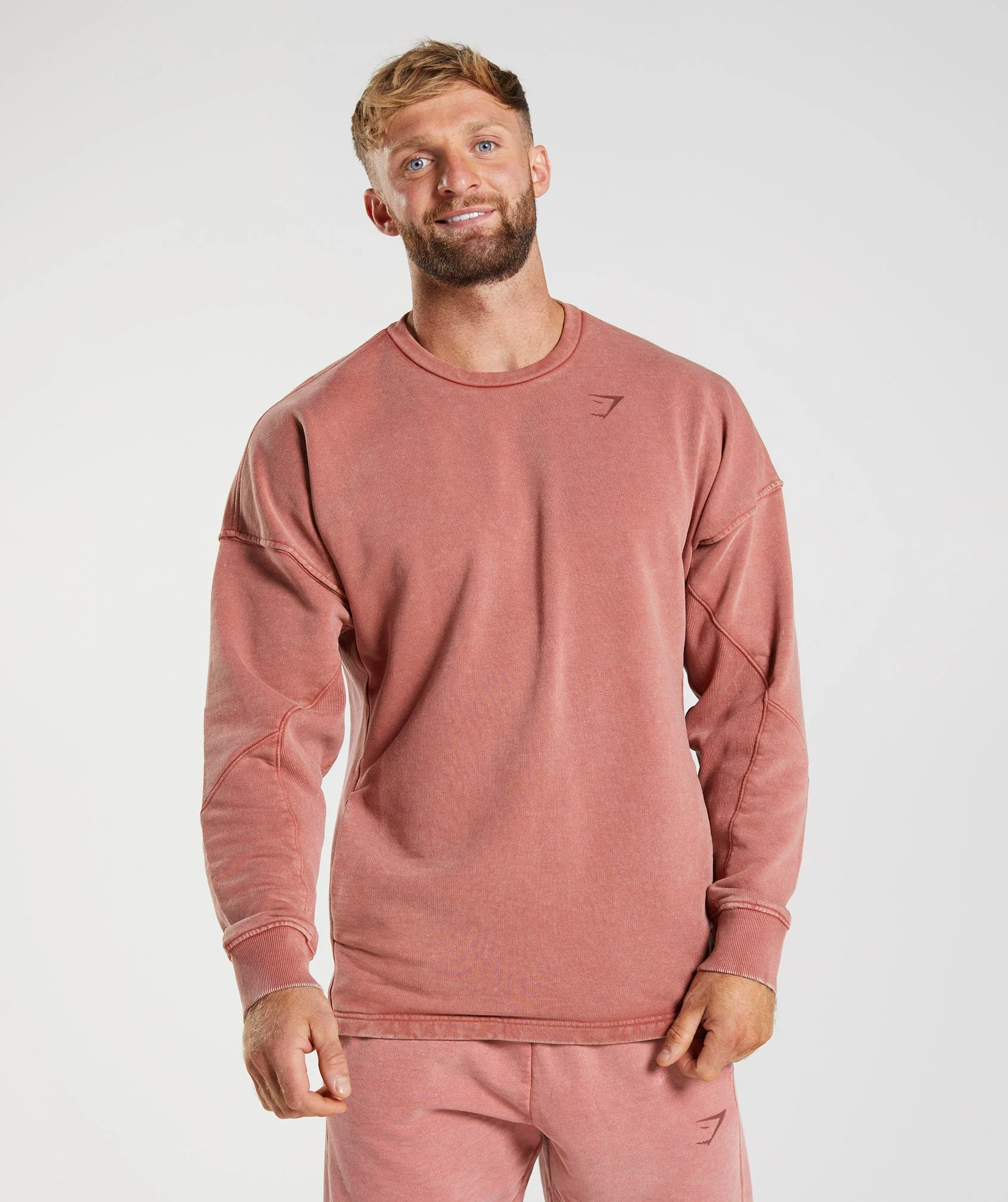 Gymshark Power Washed Crew - Rose Brown