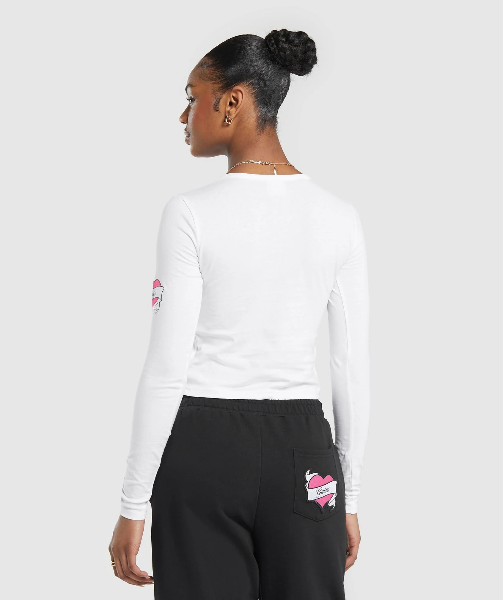 Gymshark Tattoo Midi Long Sleeve T-Shirt - White