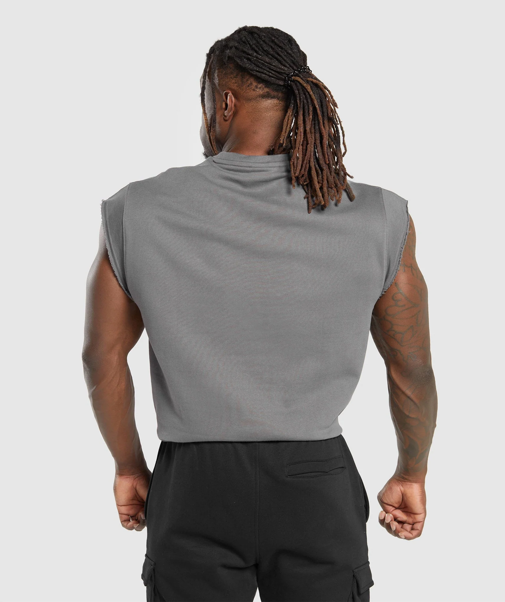 Gymshark Super Natural Cut Off Tank - Brushed Grey
