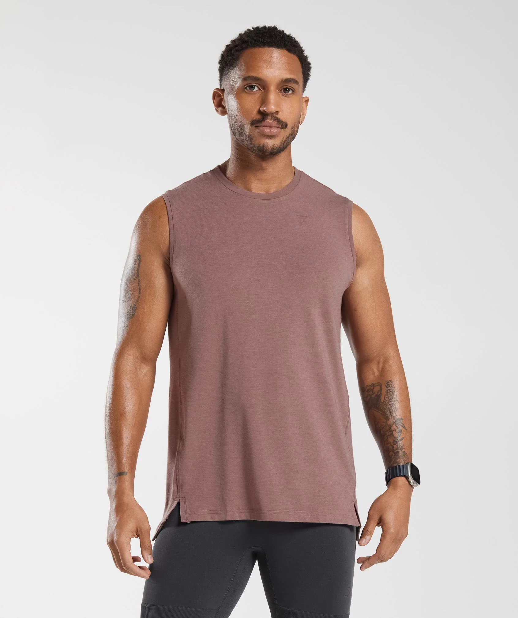 Gymshark Studio Breathe Tank - Dusty Maroon