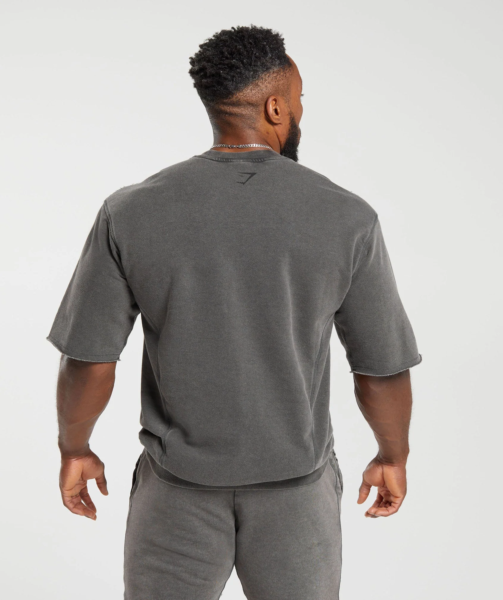 Gymshark Heritage Washed Short Sleeve Crew - Onyx Grey