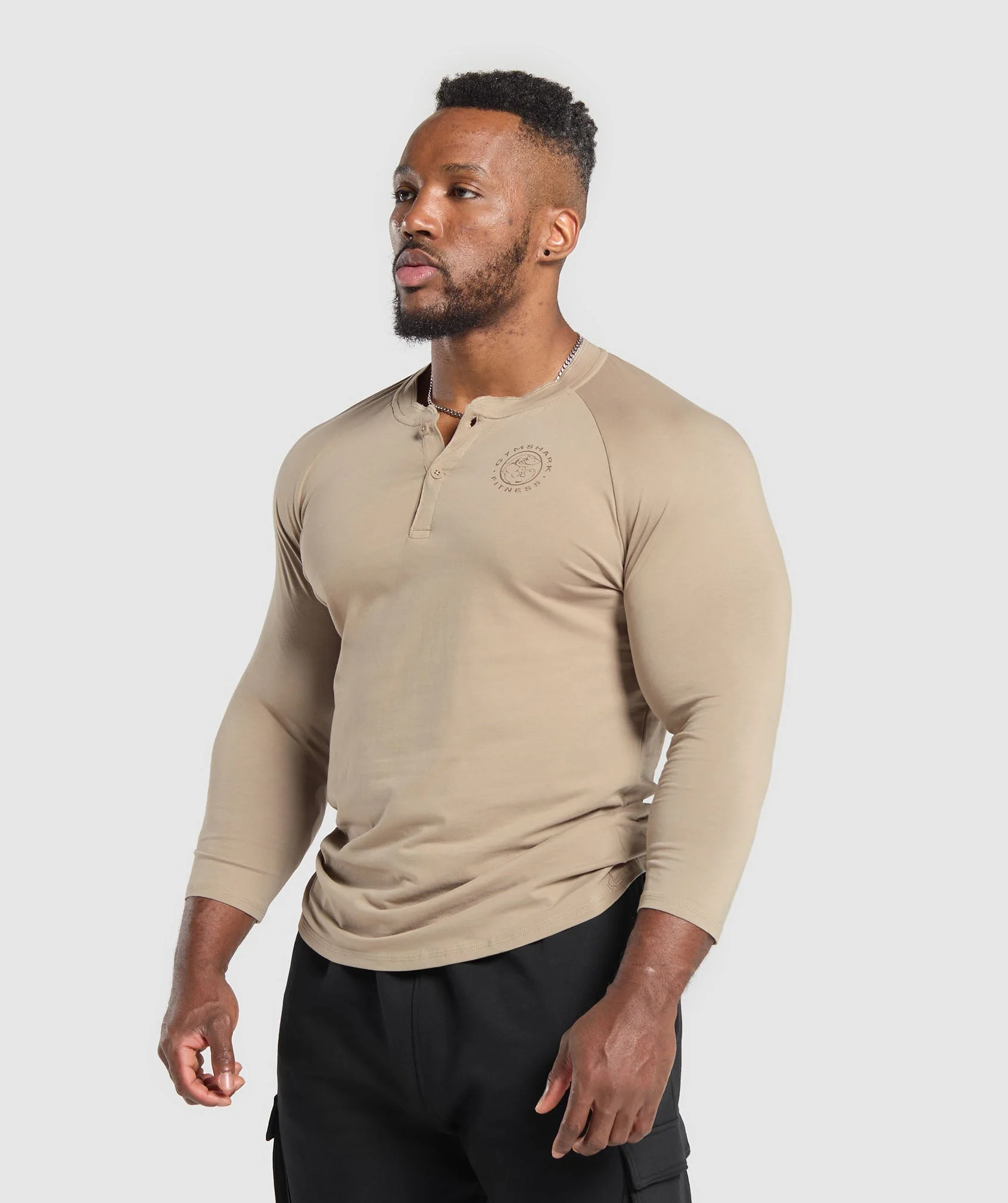 Gymshark Legacy Henley - Cement Brown