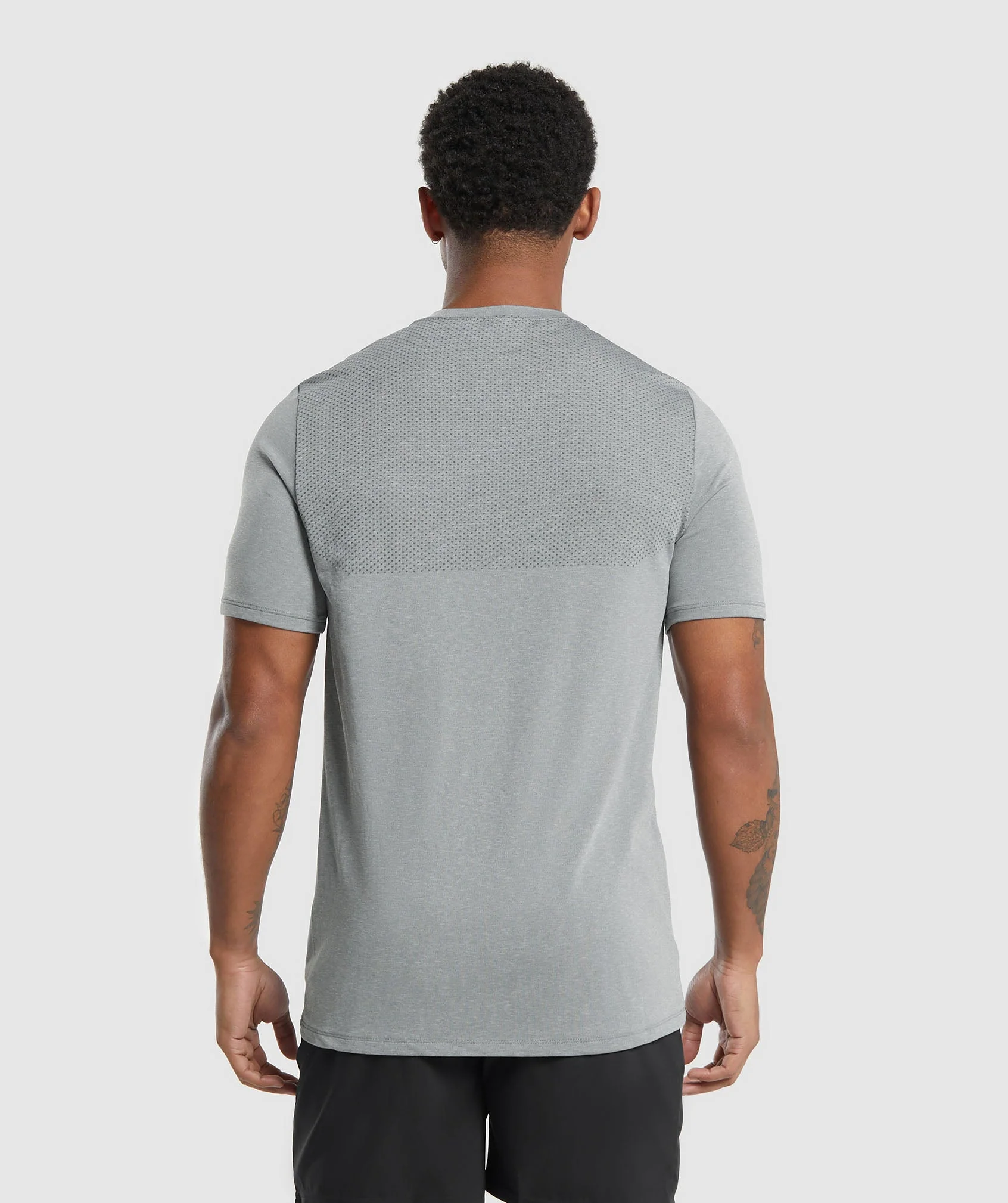 Gymshark Vital Seamless T-Shirt - Light Grey/Black Marl