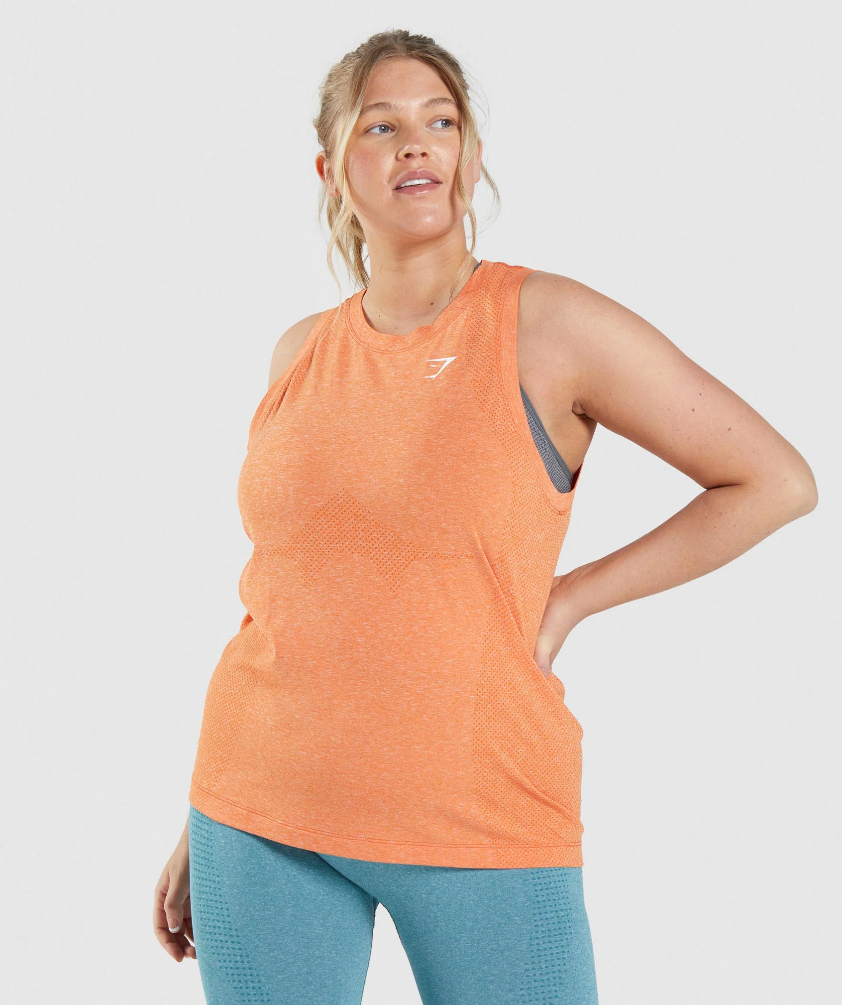 Gymshark Vital Seamless 2.0 Light Tank - Apricot Orange Marl