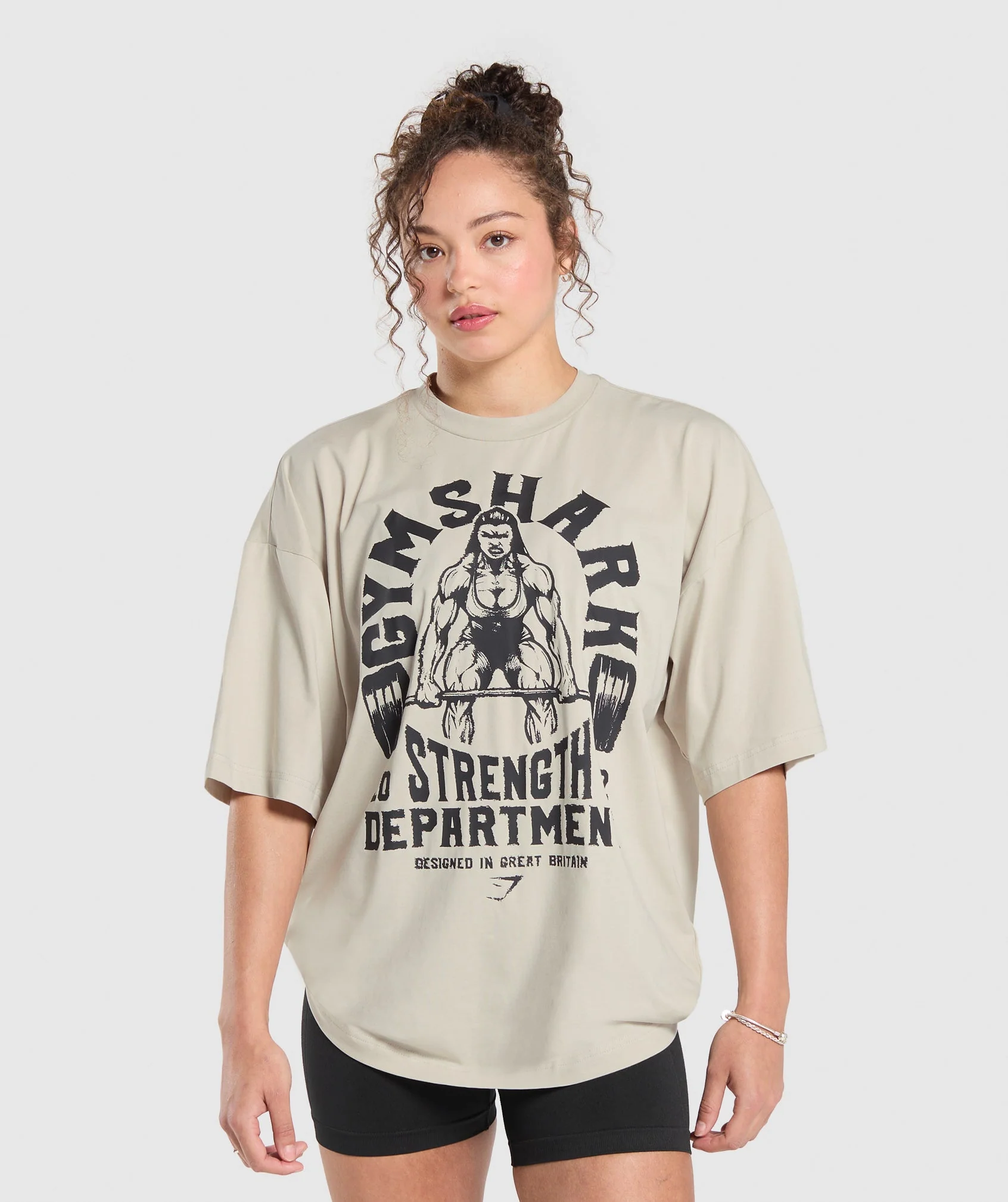 Gymshark Strength Department Graphic T-Shirt - Pebble Grey