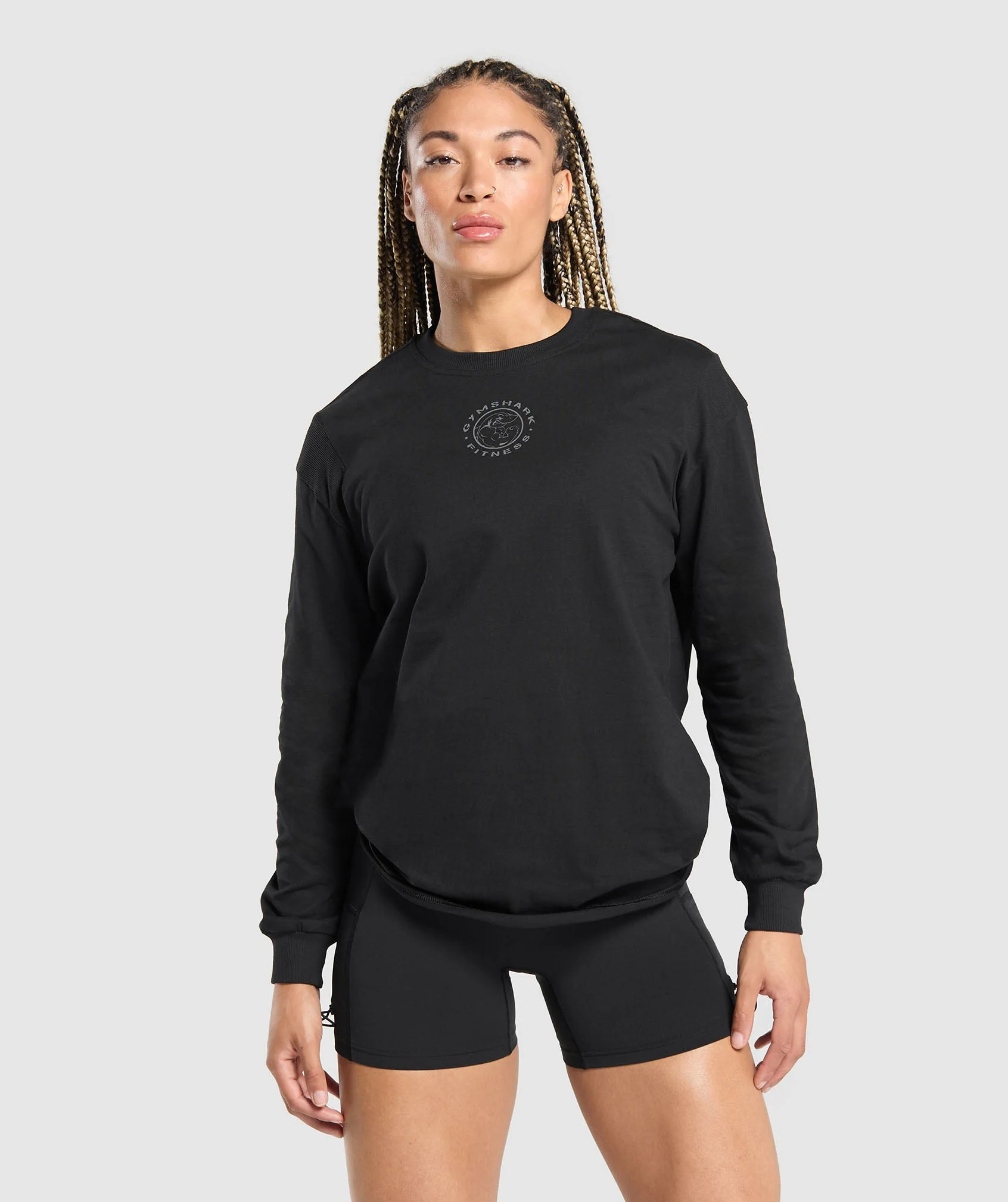 Gymshark Legacy Oversized Long Sleeve Top - Black